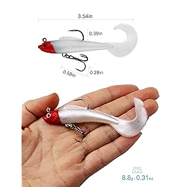 Facikono Lures for Bass Jig Head Soft Swimbait, 6-Pack 6 Colors Plastic Bait for Saltwater/Freshwater Fishing