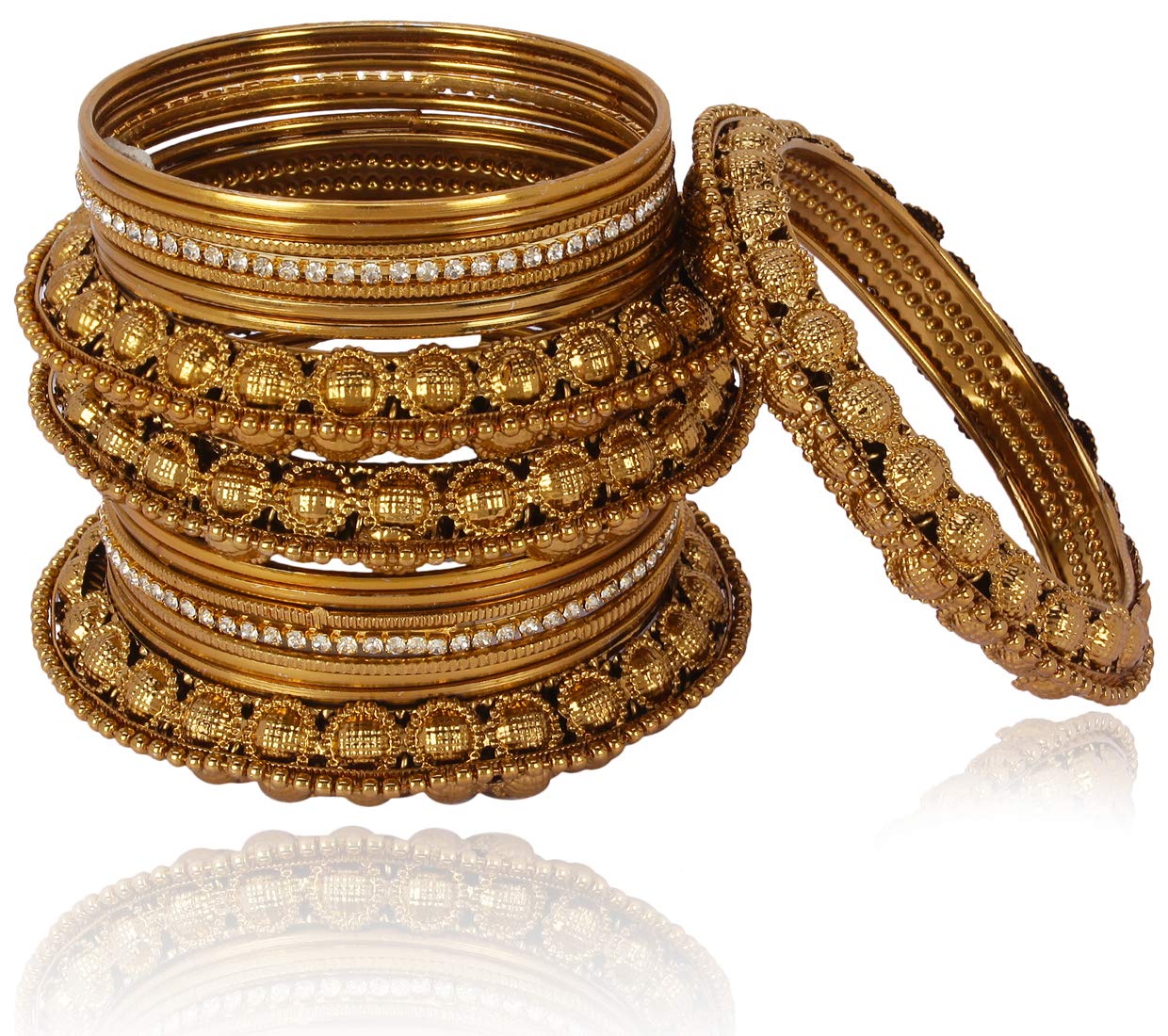 Shining Diva Fashion Latest Antique Design Traditional Gold Plated Bangle for Women (Golden) (10419b_2.6) (B07QLZV1RW) Amazon Price History, Amazon Price Tracker