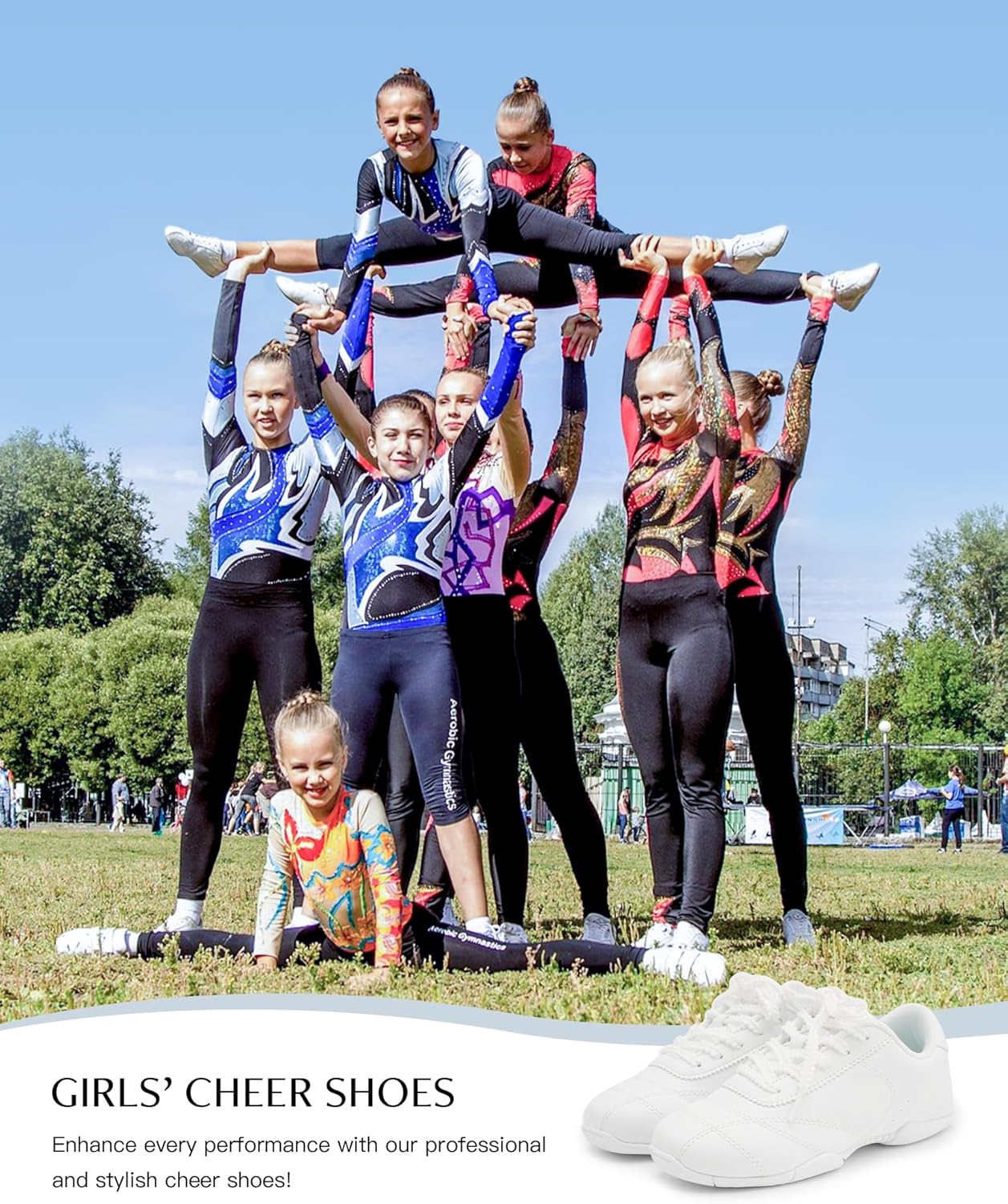 Stelle Cheer Shoes Girls White Cheerleading Dance Shoes Youth Athletic Training Tennis Sneakers for Competition Sport - Image 2