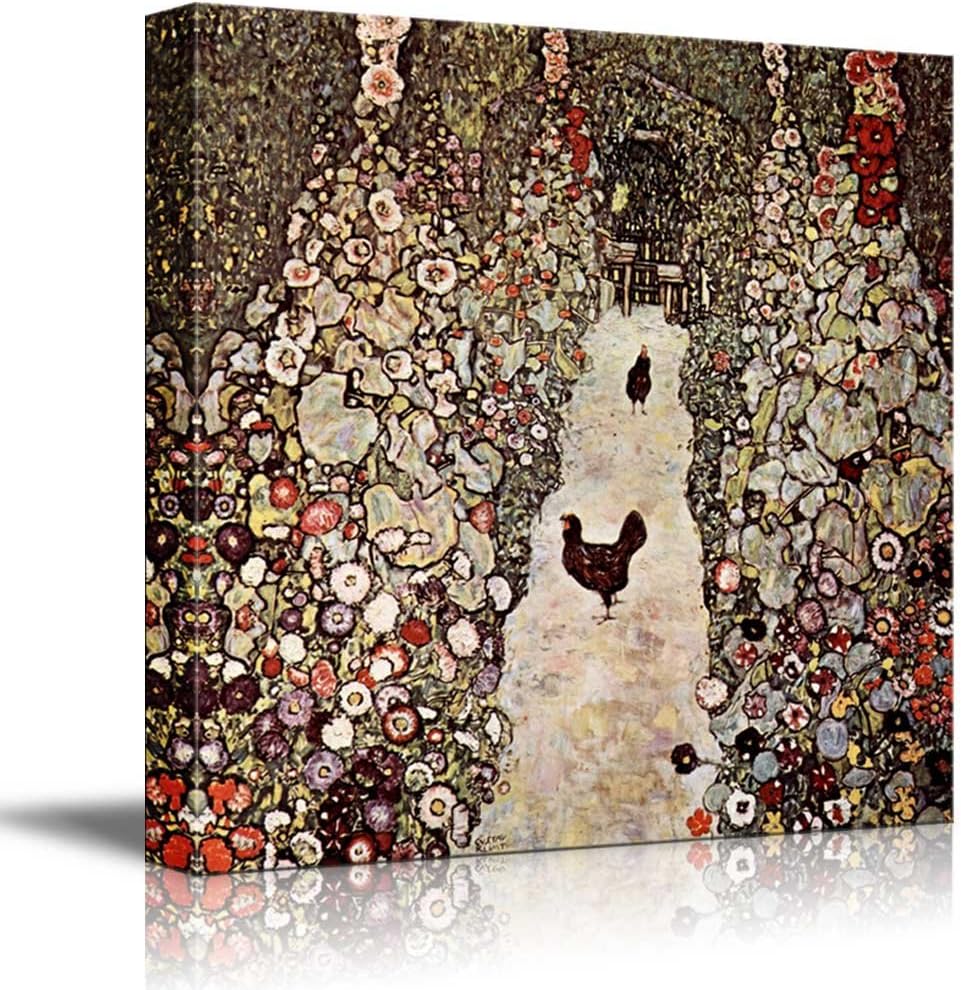 wall26 Bauerngarten by Gustav Klimt - Austrian Symbolist Painter - Canvas Art Home Art - 16x16 inches