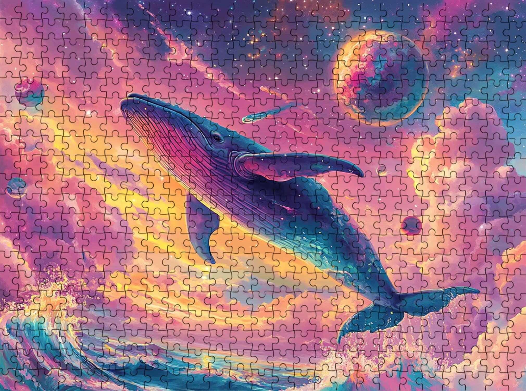 ballena sueño-2 Puzzle de 1500 Piezas, Juego de Mesa Familiar de Madera - Rompecabezas Adultos para Toda La Familia, Rompecabezas Educativo DIY y Antiestrés - Con mapa de referencia, 87 x 57 cm f0-500
