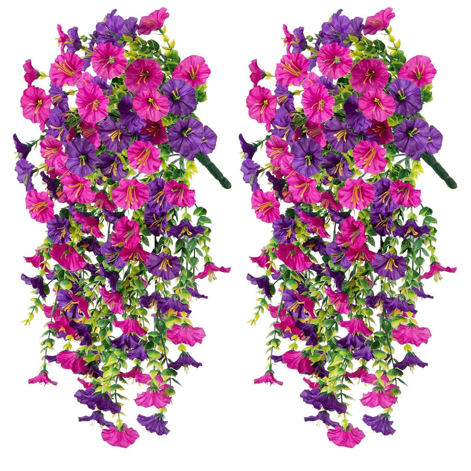 2PCS Precisetrue Hanging Flowers, Home Garden Decoration – Hanging Morning Glory, Artificial Hanging Flowers, Artificial Flower for Hanging Baskets, Morning Glory Flower for Outdoor Decoration (E)