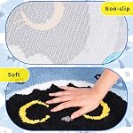 Bathroom Rugs - Shark Black Cat Shaped Bath Rugs,Soft Absorbent Rubber Backing Rug,Machine Washable Bath Mats for Bathroom Floor Tub and Shower,Blue(24 * 20inch) | Machine Washable for Bathroom Floor Tub and Shower,Blue,24 x 20 Inch