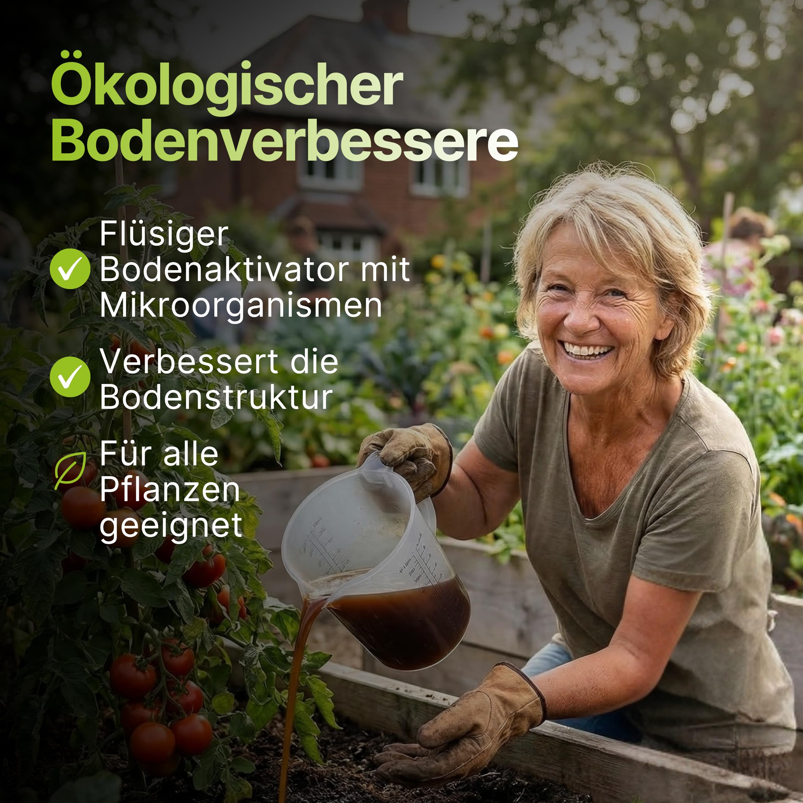 Bodenaktivator flüssig mit Mikroorganismen - biologischer Bodenverbesserer für den natürlichen Garten - vielfältiger Kompostbeschleuniger für Gartenpflege & Pflanzenwachstum