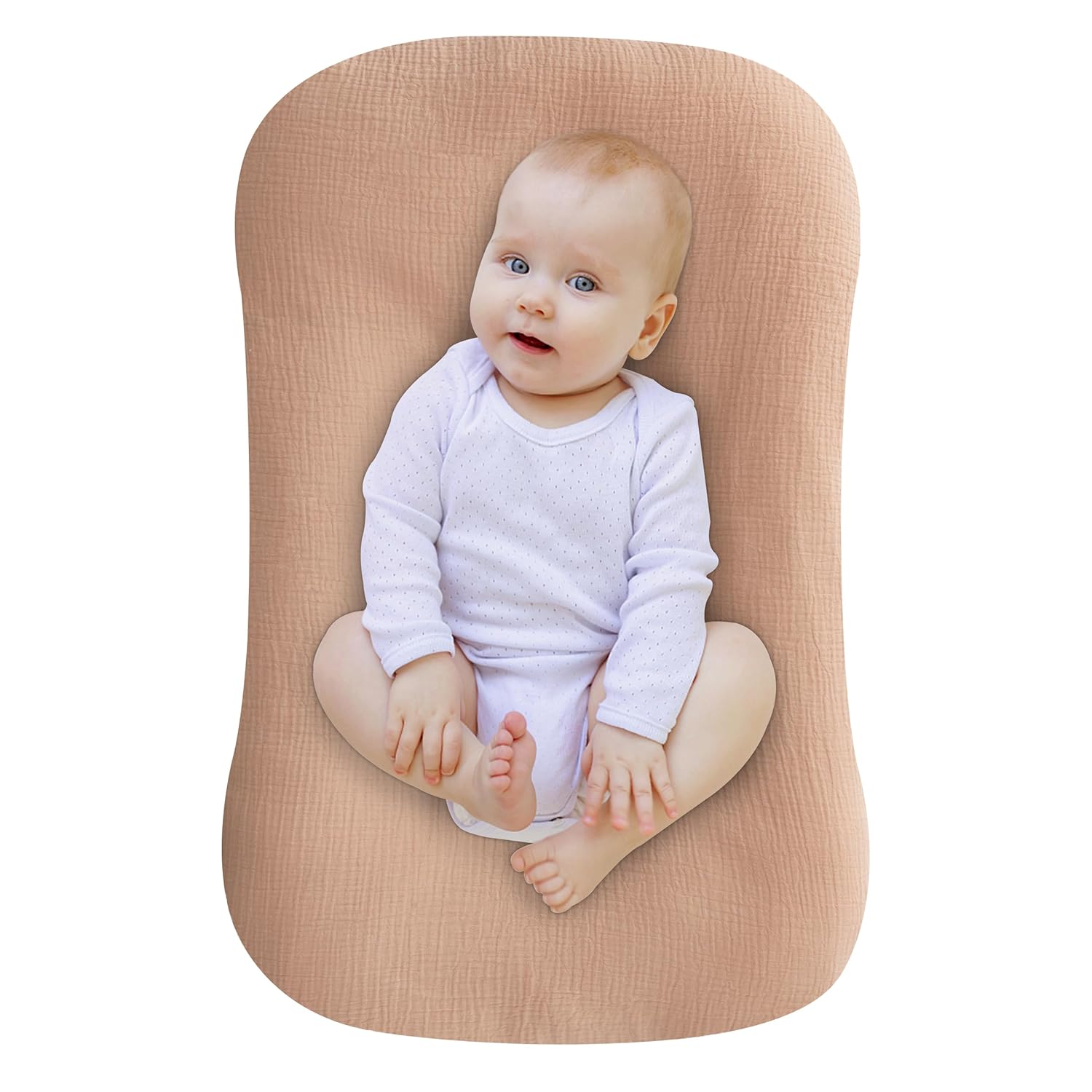 UBBCARE Muslin Baby Lounger Cover, Baby Nest Sleeper Cover