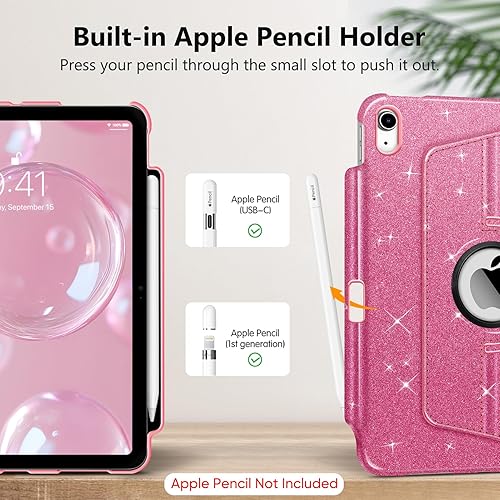 Vista 53 de Fintie Funda giratoria para iPad (A16) de 11ª generación de 11 pulgadas (2025), iPad de 10.9 pulgadas (2022) – [Soporte para lápiz integrado] Funda