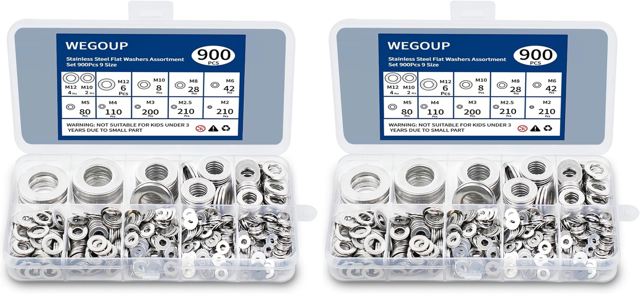 900 Stainless Steel Washers - Flat Washer Assortment Kit -7
