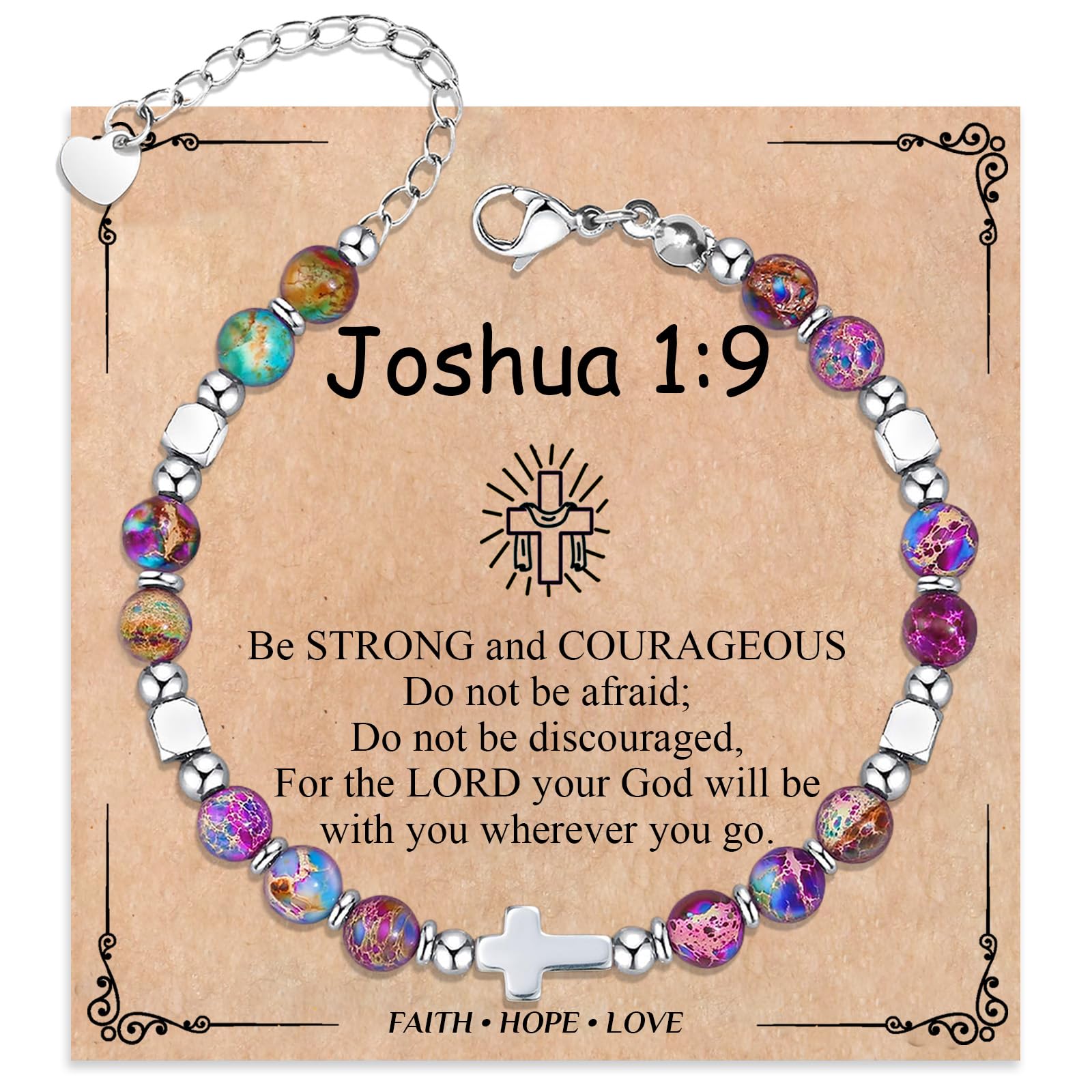 Cross Bracelet for Women Girls, Christian Gifts for Daughter Granddaughter Sister In Christ Friend Niece, Baptism Confirmation First Communion Gifts for Girls
