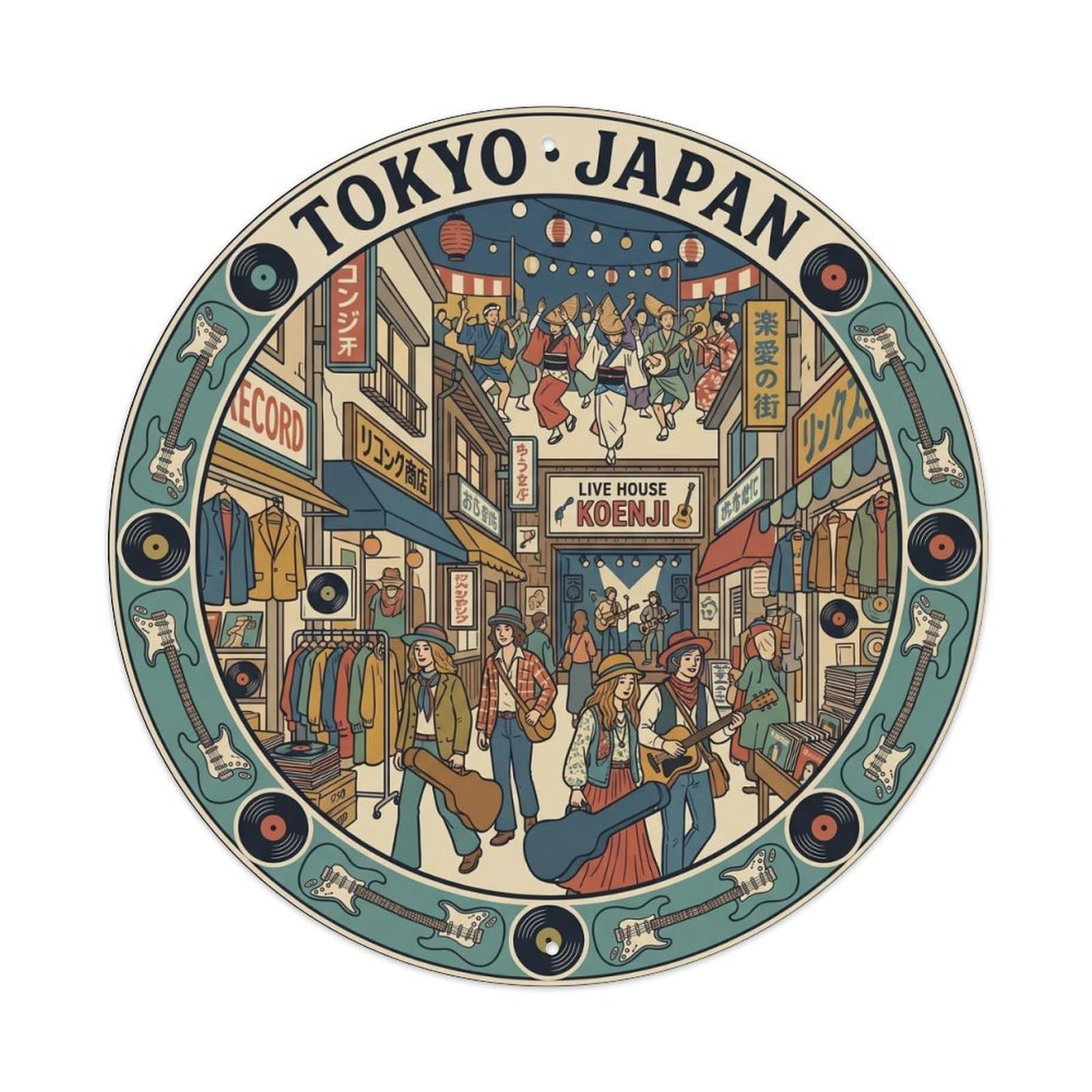 Tokyo Koenji Indie Music Retro Temple Travel Heritage Metal Tin Sign