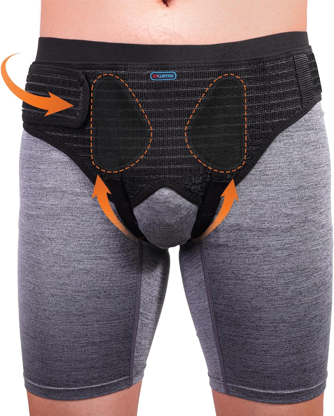 Hernia Belts for Men， Adjustable Inguinal Hernia Support Belt for Men & Women with 4 Compression Pads，Hernia Support Truss for Single/Double Inguinal or Sports Hernia（black-S）