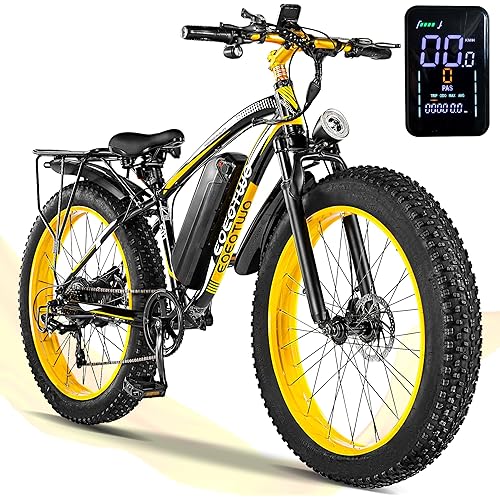 Electric Bike for Adults,1500W Peak Motor E Bikes, 26" Fat Tire Electric Bicycle, 30/33 MPH 60/70 Miles Electric Mountain Bike, Removable Battery, Dual Brake, 7 Speed