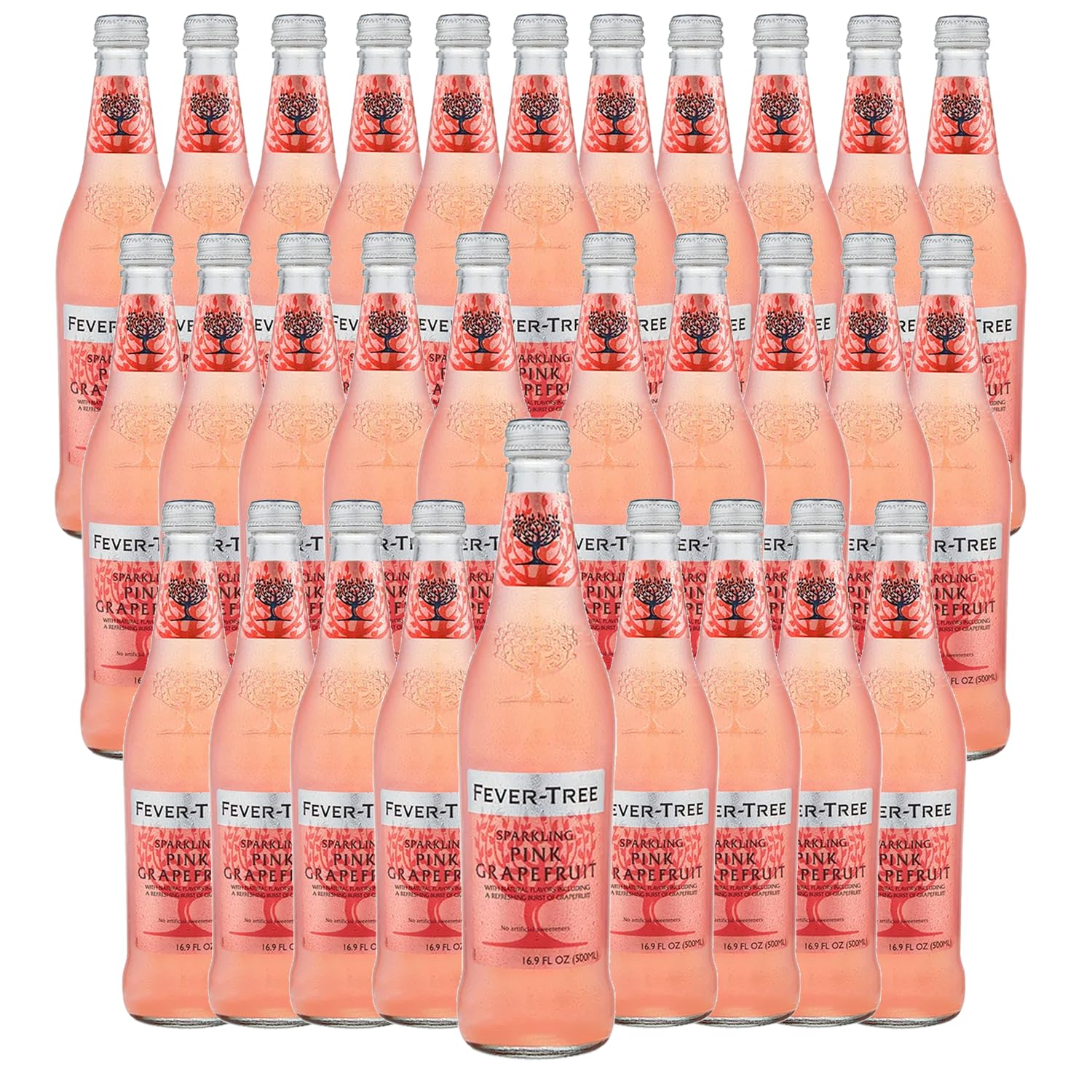 Fever Tree Sparkling Pink Grapefruit Soda - Premium Quality Mixer and Soda - Refreshing Beverage for Cocktails & Mocktails 500ml Bottle