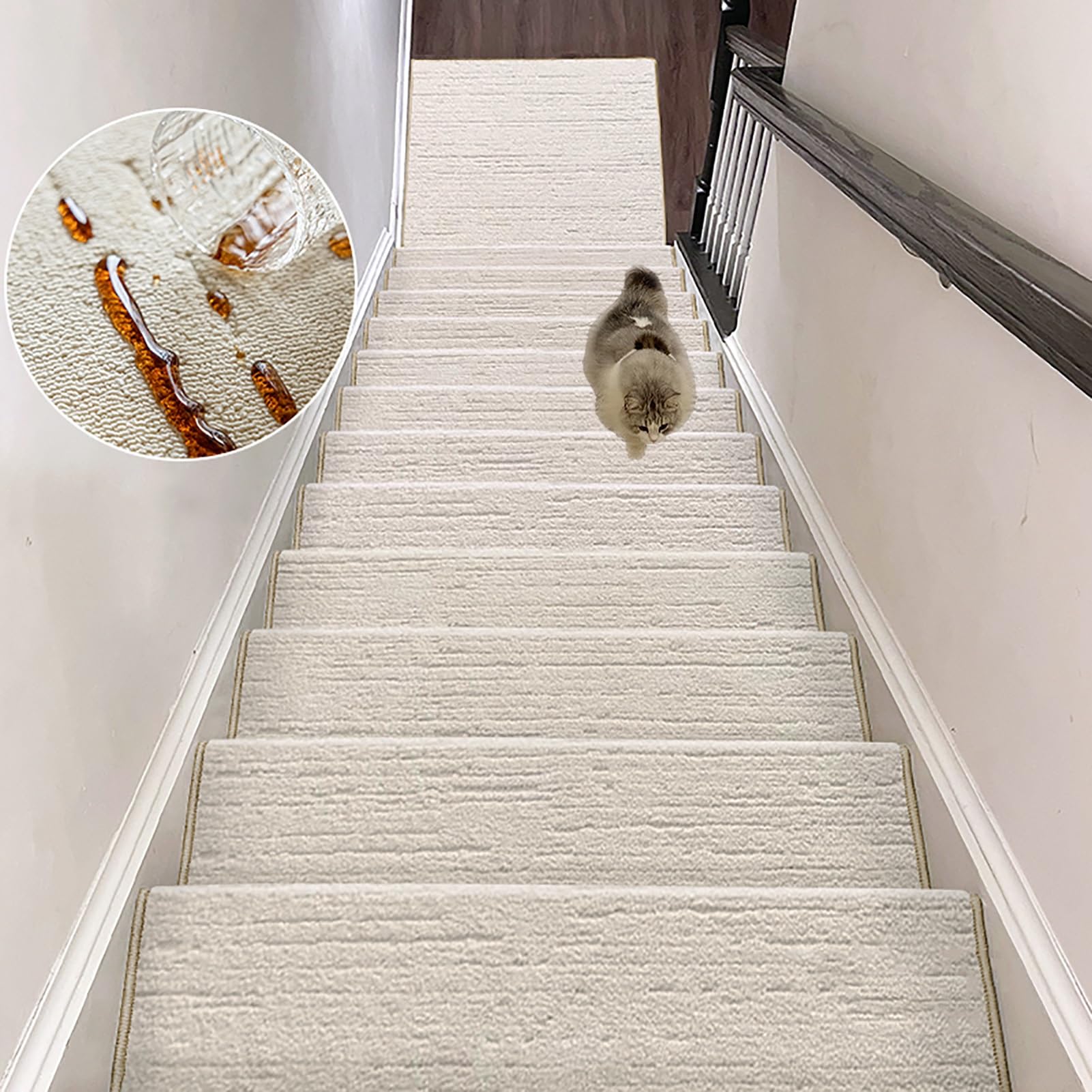 Tapis d'escalier pour escaliers sûrs grâce au revêtement intérieur confort