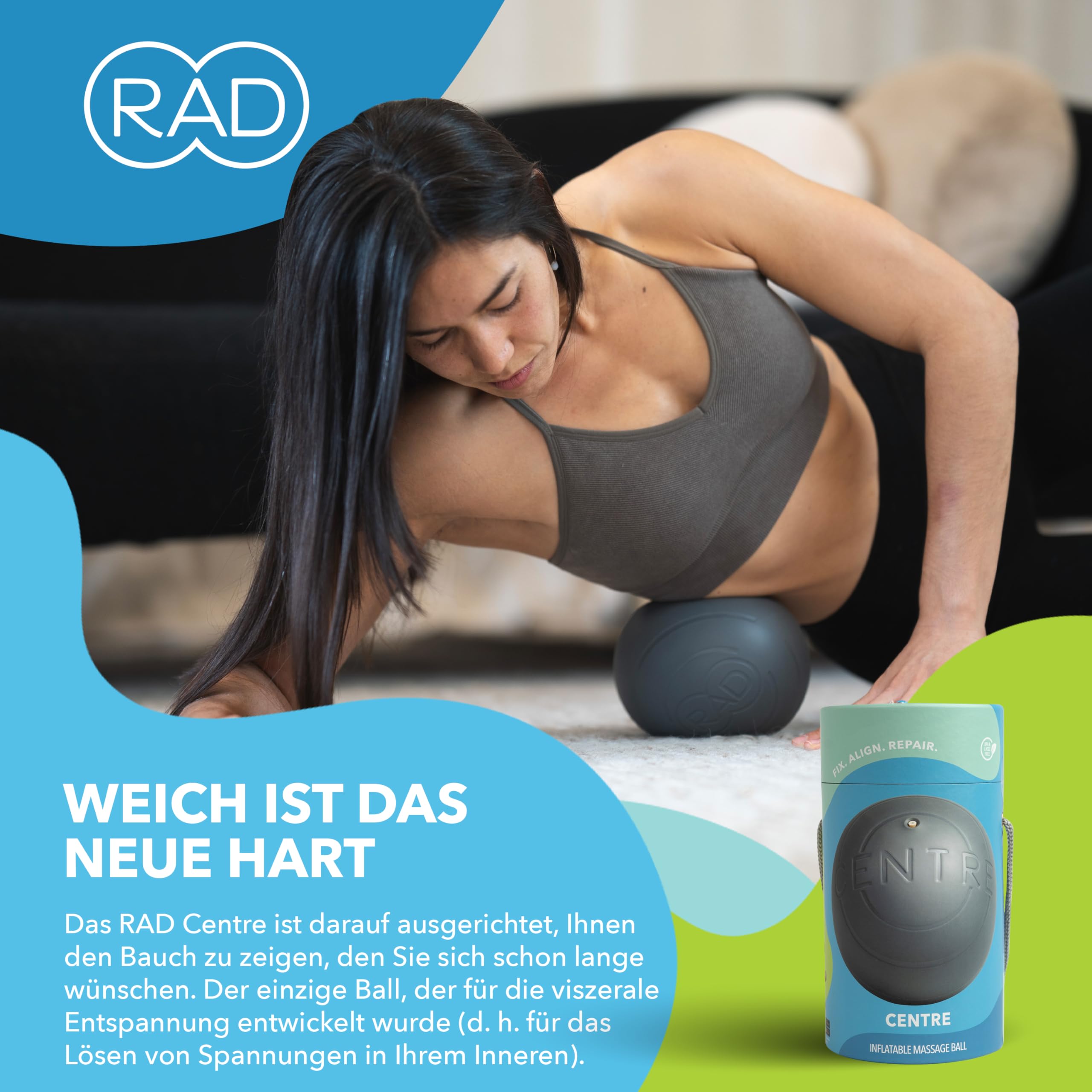 RAD Center I Myofasziales Release-Tool I Soft Belly Ball I Selbstabdominale Massage Mobilität und Erholung