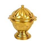 Brass Box Pooja | Puja | Roli | Chawal | Chandan | Haldi | Kumkum Puja Box | Sindoor | Turmeric | Dabbi | Dibbi | Dhani | Dani Lid Holder - Cup Kumkum