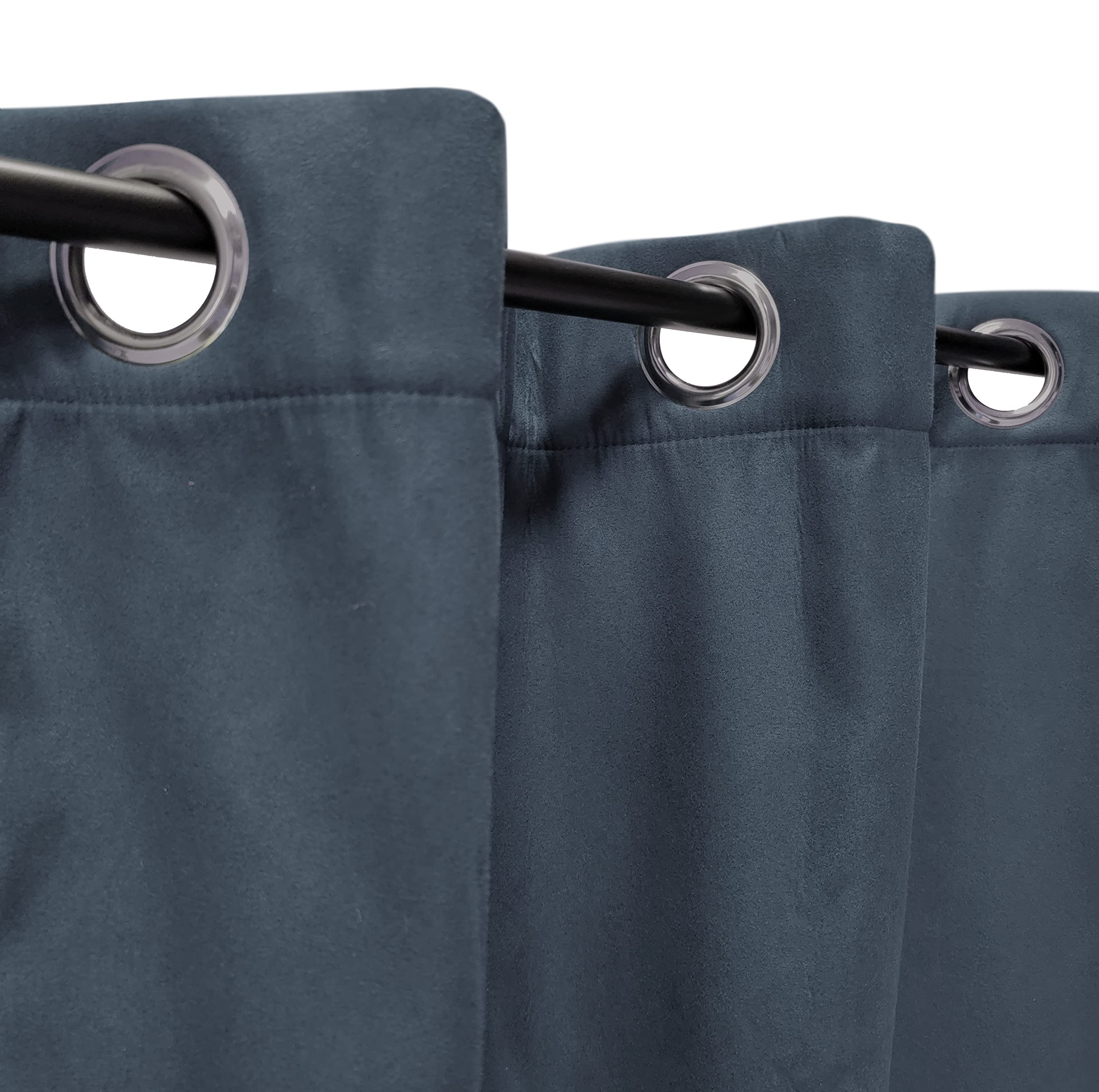 Atout Ciel Thermal Blackout Curtain with Eyelets 140 x 240 cm Petroleum Ready to Hang
