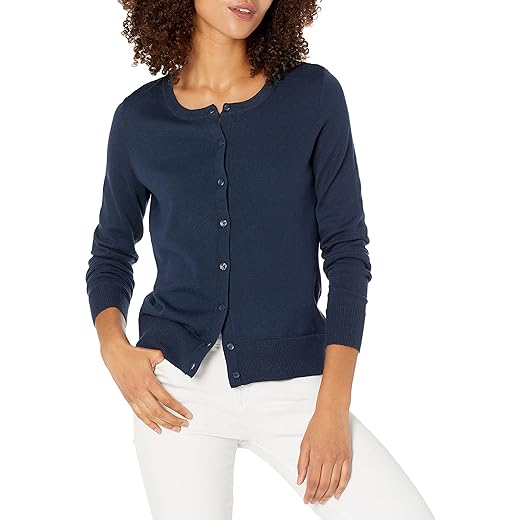 Amazon Essentials Women's Lightweight Crewneck Cardigan Sweater (Available in Plus Size)