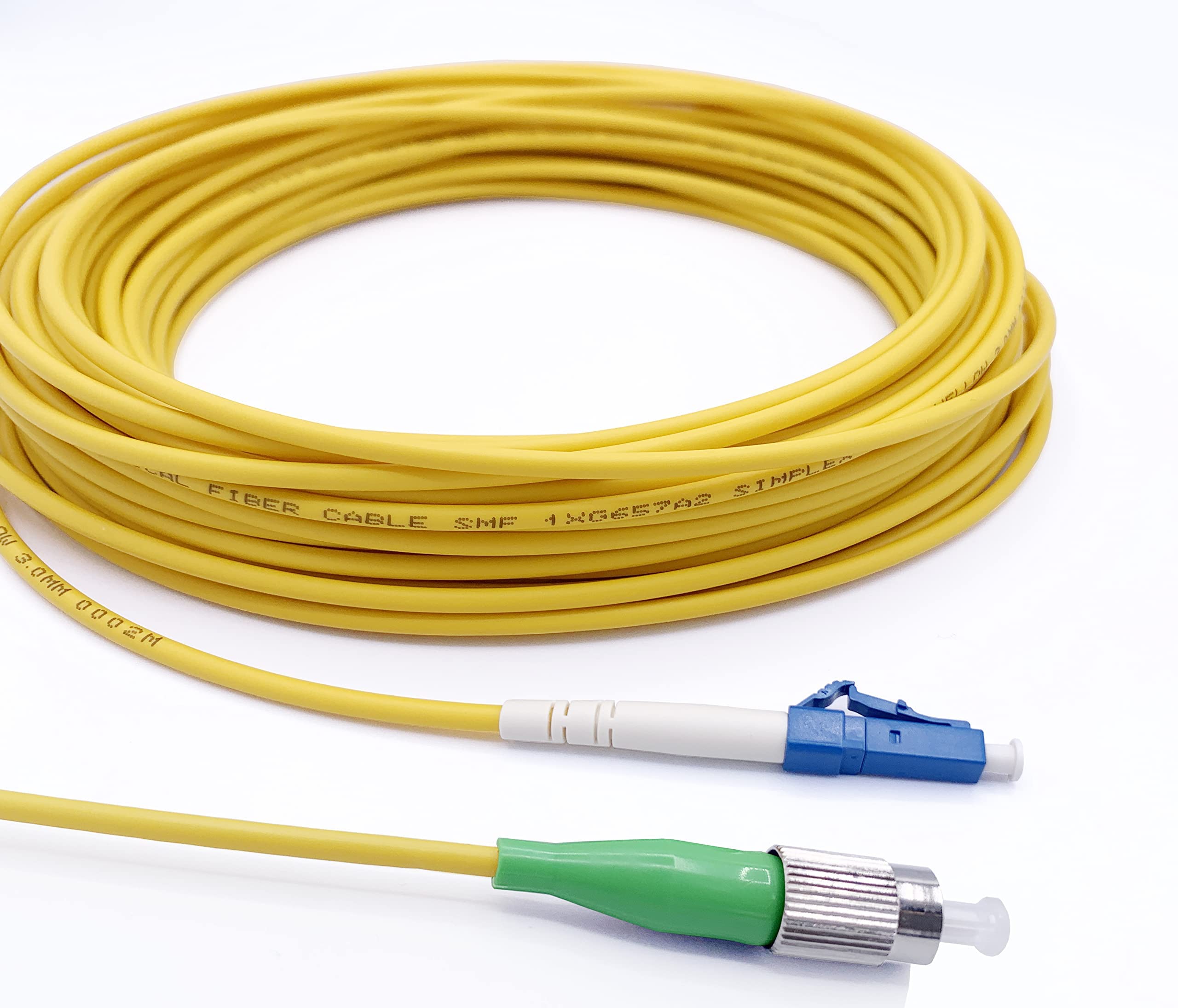 Elfcam Cavo Fibra Ottica LC/UPC per FC/APC Simplex Monomodale 9/125μm LSZH (30m)