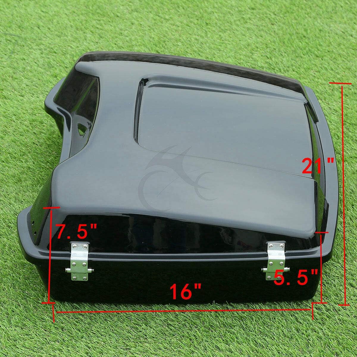TCMT 5.5" Razor Motorcycle Trunk & Chrome Plate Fit For Harley Touring 1997-2013 Road King Road Glide Street Glide Electra Glide Pack