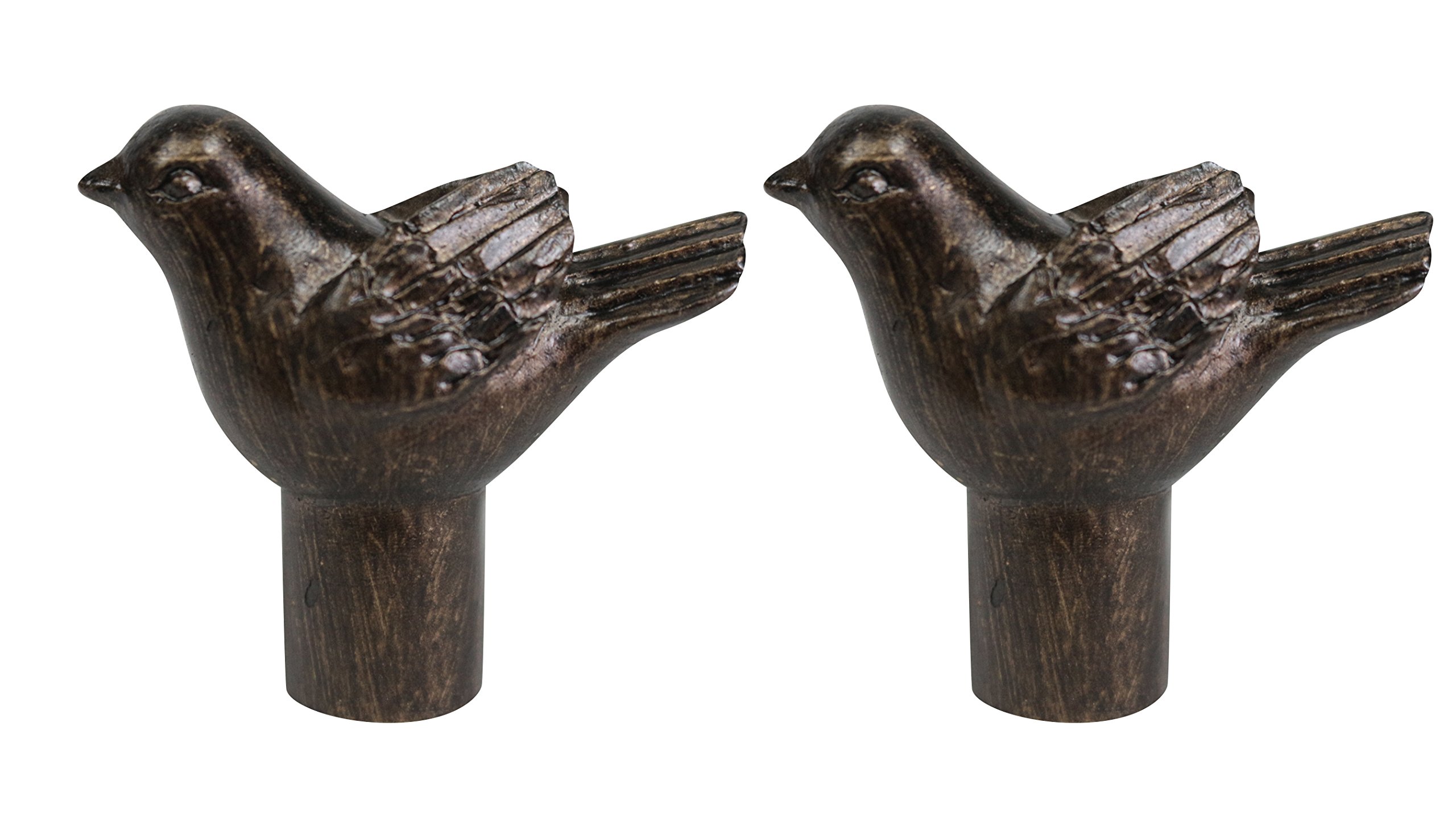 Urbanest Set of 2 Bird Lamp Finials, 1 3/4-inch Tall, Antique Bronze