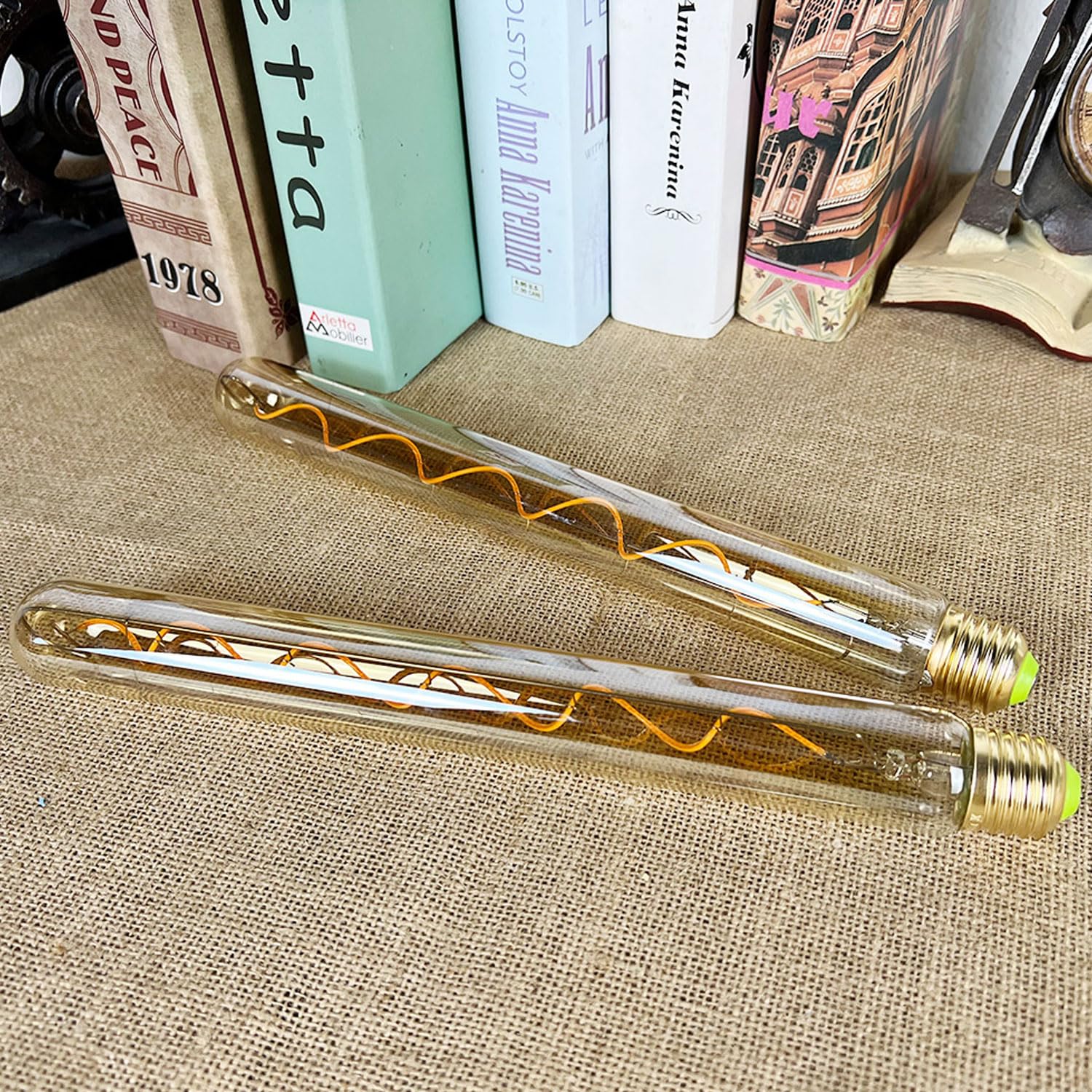 Lampadina Edison Vintage E27, Lampada da parete a tubo LED vintage dimmerabile E27 da 4 W in lunghezza 30 cm, Lampadina a tubo LED vintage Ideale per lampade da parete, lampade Steampunk -4 pezzi