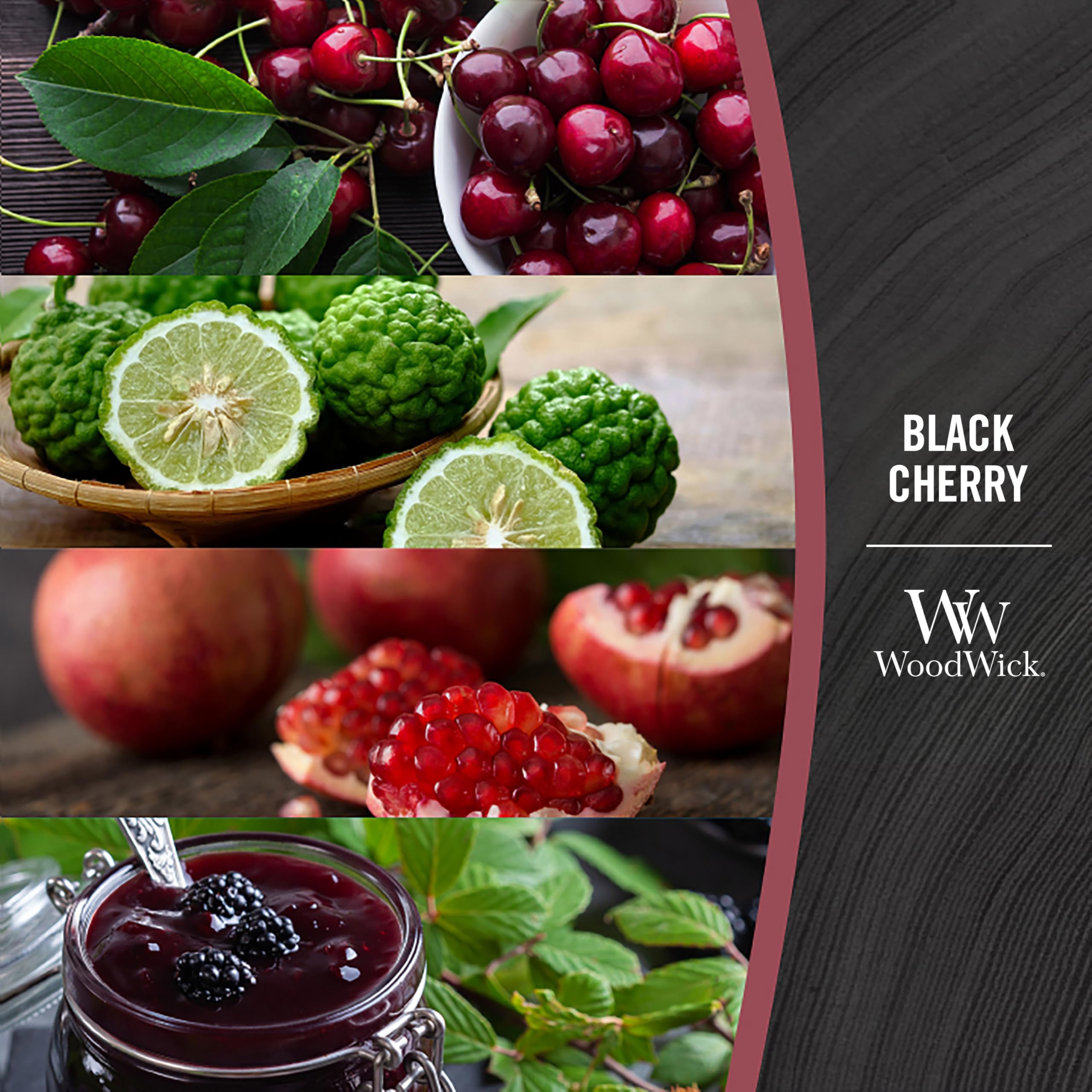WoodWick Scented Candle with Crackling Wick, Black Cherry, Mini - Image 2