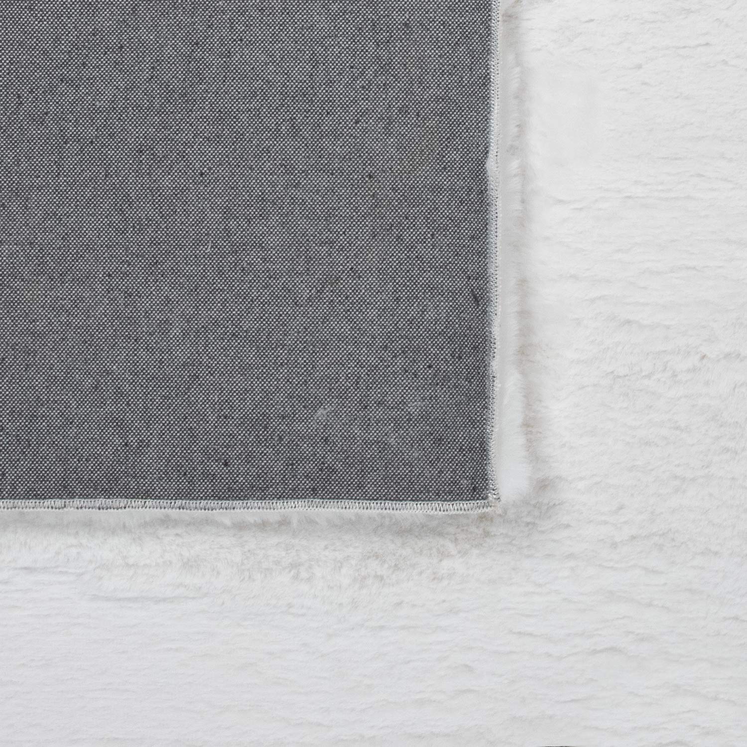 Paco Home Teppich Wohnzimmer Schlafzimmer Kunstfell Shaggy Hochflor Flauschig Soft Einfarbig Weiß, Grösse:140x200 cm