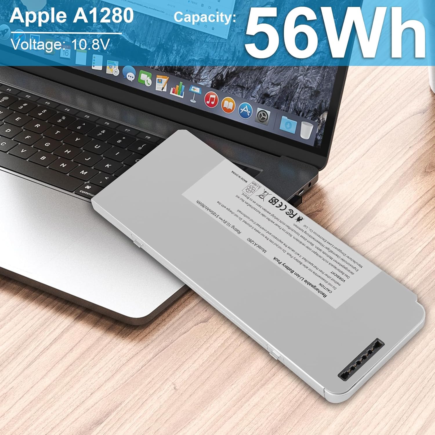 TREE.NB 56Wh A1280 Laptop Battery for Apple A1280 A1278 (2008 Version) MacBook 13-Inch Series, Compabiel for MB771G/A MB467LL/A MB466LL/A