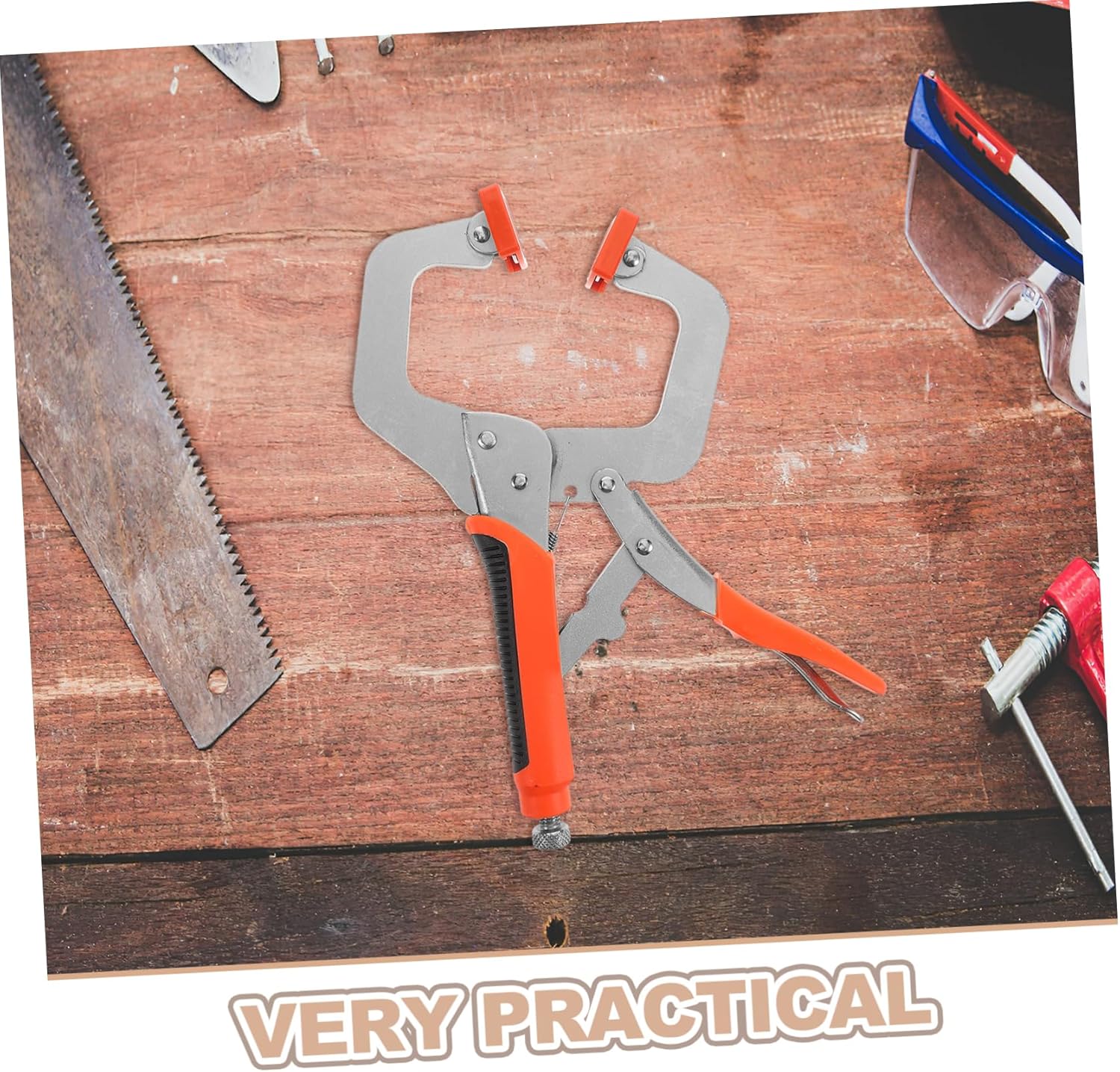 TEHAUX 2pcs Locking Pliers Construction Clamp Woodworking Tool Camping Engine Repair Jig Carpentry Metal Clamp Heavy Duty