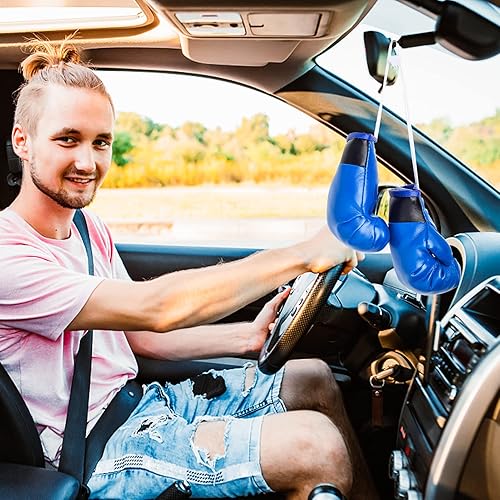 Miniatura 7 de OFFWEGO - Espejo de automóvil para colgar accesorios de decoración interior, mini adorno azul para espejo retrovisor de automóvil, colgante de la