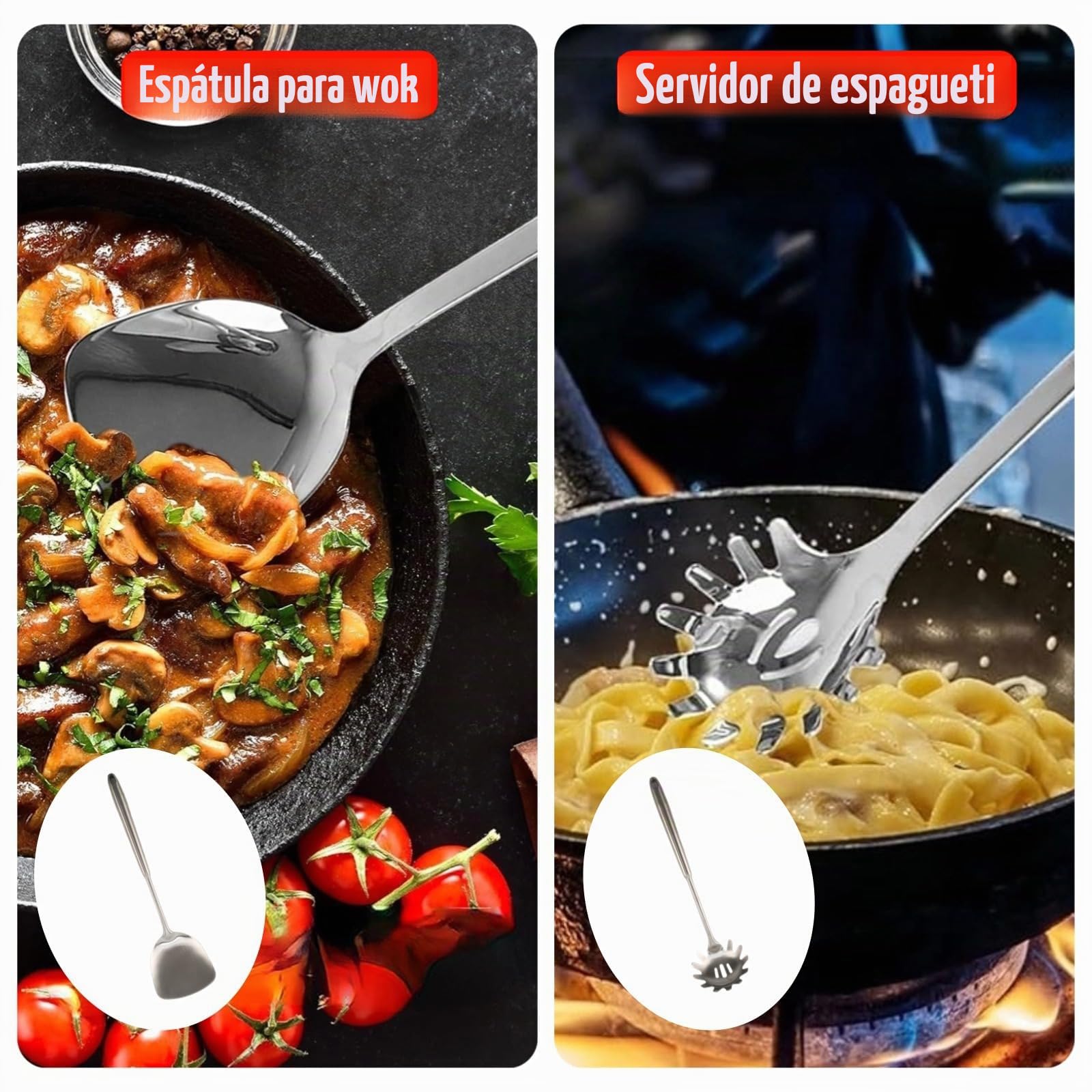 Juego de 6 utensilios de cocina de acero