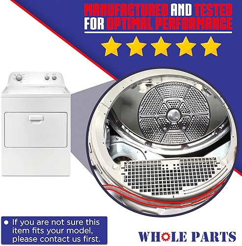 Miniatura 3 de Whole Parts Sello de fieltro inferior delantero del tambor de la secadora Parte # WE09X10014 - Reemplazo y compatible con algunos secadores Hotpoint