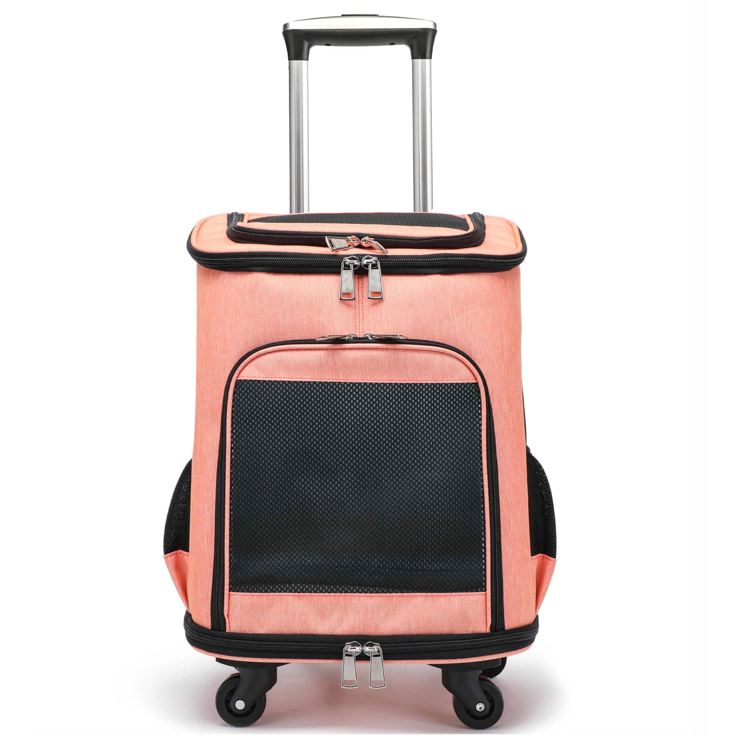 Zaino Trolley per Animali Domestici Pieghevole, Trasportino Gatto Cane con Ruote, Borsa Trasporto Gatti, Borsa Multifunzione Traspirante per Cani Piccoli fino a 8kg
