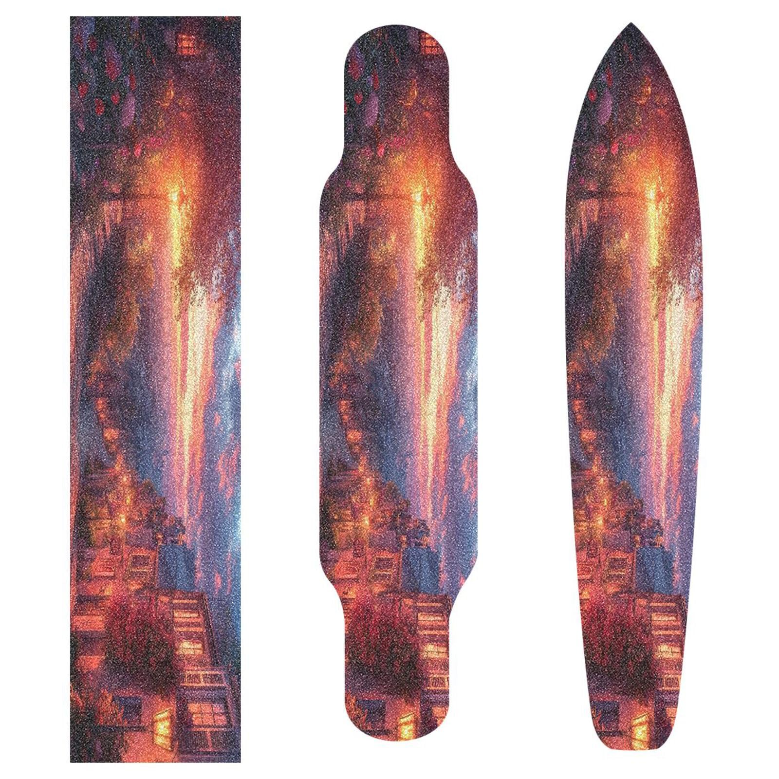 CZXW Romantic Sunset Streetscapes Skateboard Grip Tape Non-Slip Longboard Griptape Skate Board Tapes Sheet for Decor 44