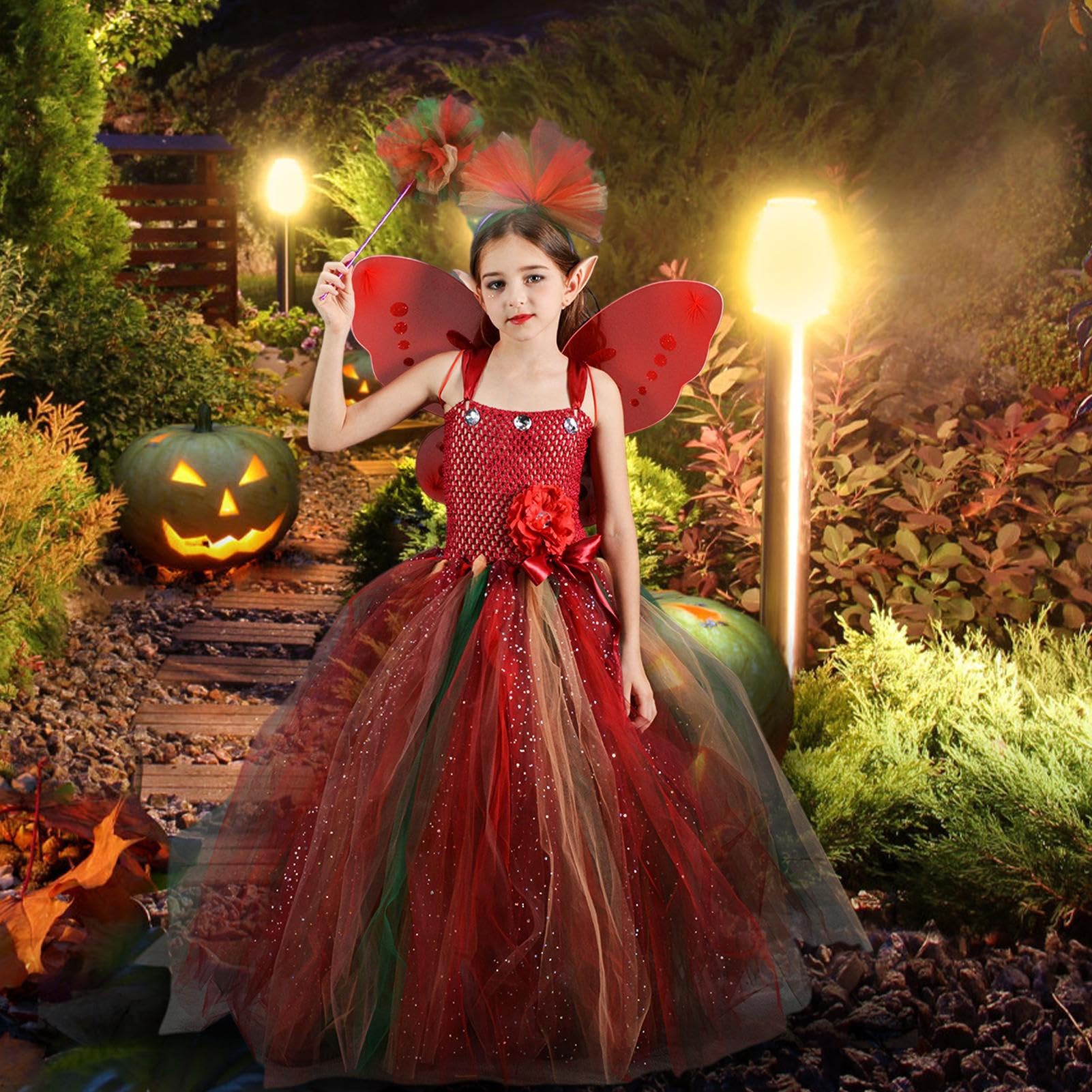 Genérico Kostium dla dzieci, zestaw kostiumów dla dziewczynek - sukienka cosplay kostium - zestaw kostiumów na Halloween sukienka odzież