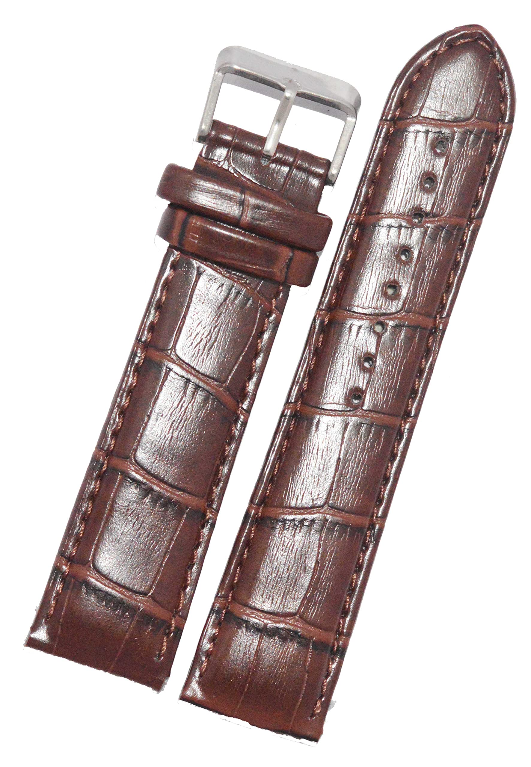SURU® 22mm Padded Ogive Tip Vegan Leather Watch Strap/Watch Band for Men Women (Colour - Brown/Width Size -22mm) T14 (B0966NQSXV) Amazon Price History, Amazon Price Tracker