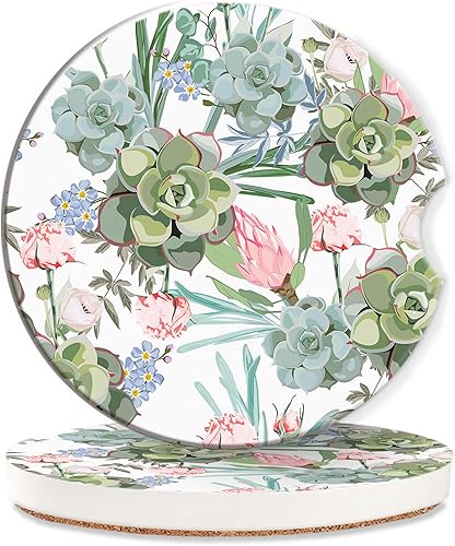 Miniatura 15 de Posavasos de automóvil con bandera estadounidense para mujer, paquete de 2, retro, absorbentes, para portavasos de automóvil, de cerámica, Bandera