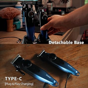 KEMEI 1868 Pro Cordless Zero-Gapped Detailer Hair Trimmer for Men 21-Speed