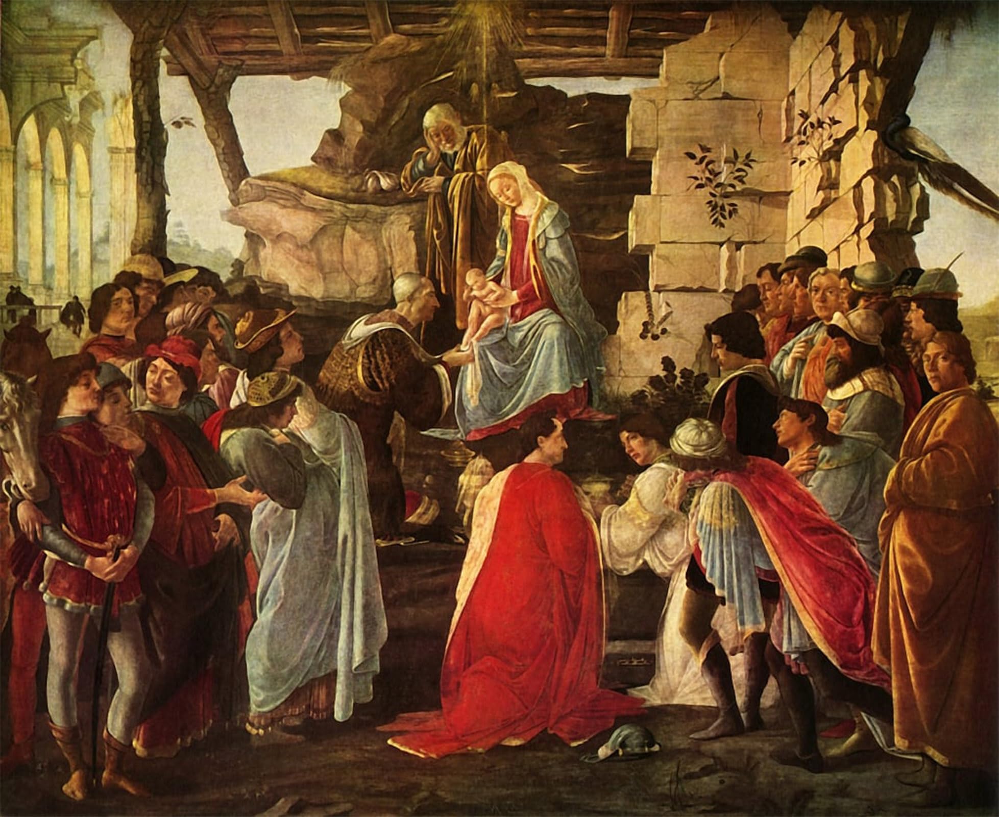 POSTERIIk Famous Animal Posters Vintage Picture Adoration of the magi. by Sandro Botticelli Modern Wall Decor for Home Decor 60x90cm