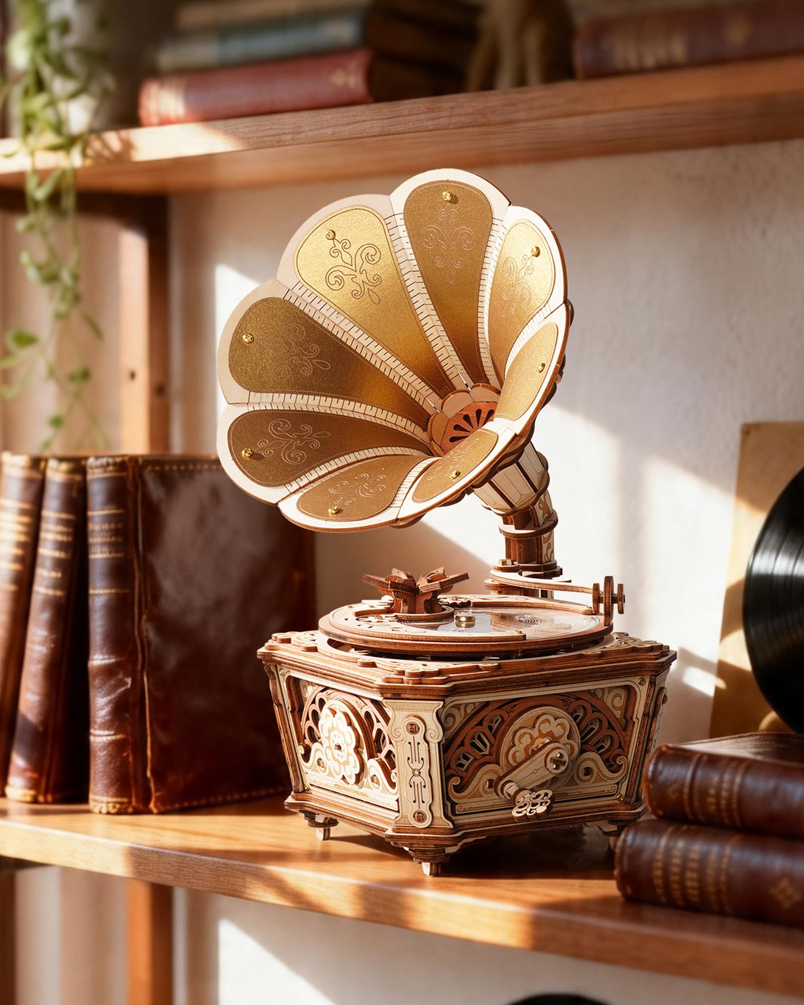 ROKR Puzzle 3D Madera,Diva Gramophone Caja de Música Maquetas para Construir Adultos,Regalo DIY para Adolescentes Y Adultos
