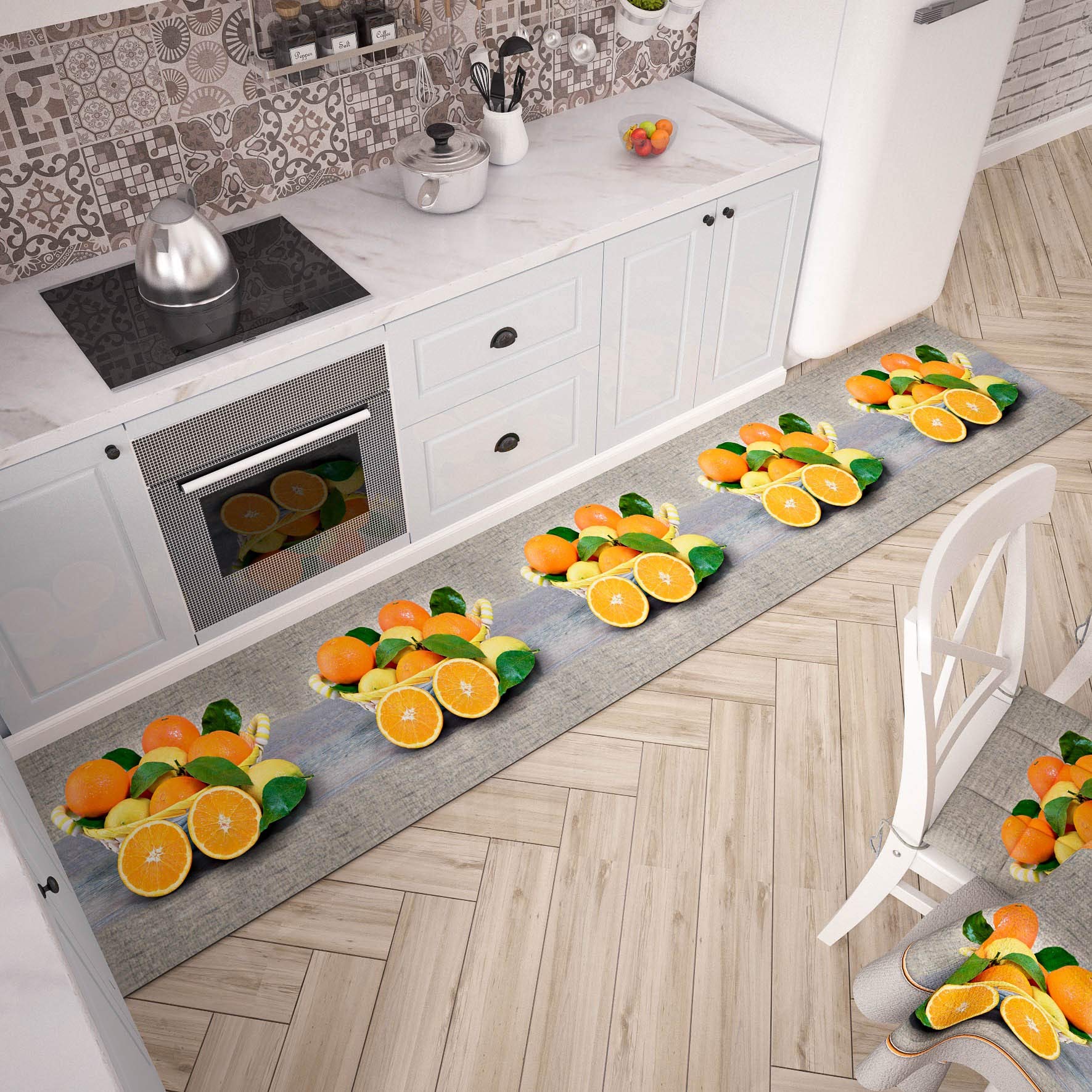 PETTI ARTIGIANI ITALIANI - Mantel Antimanchas, Manteles Impermeables, Mantelerias Modernas, Manteles Rectangular, Mantel para Mesa, 100% Made in Italy, Naranjas