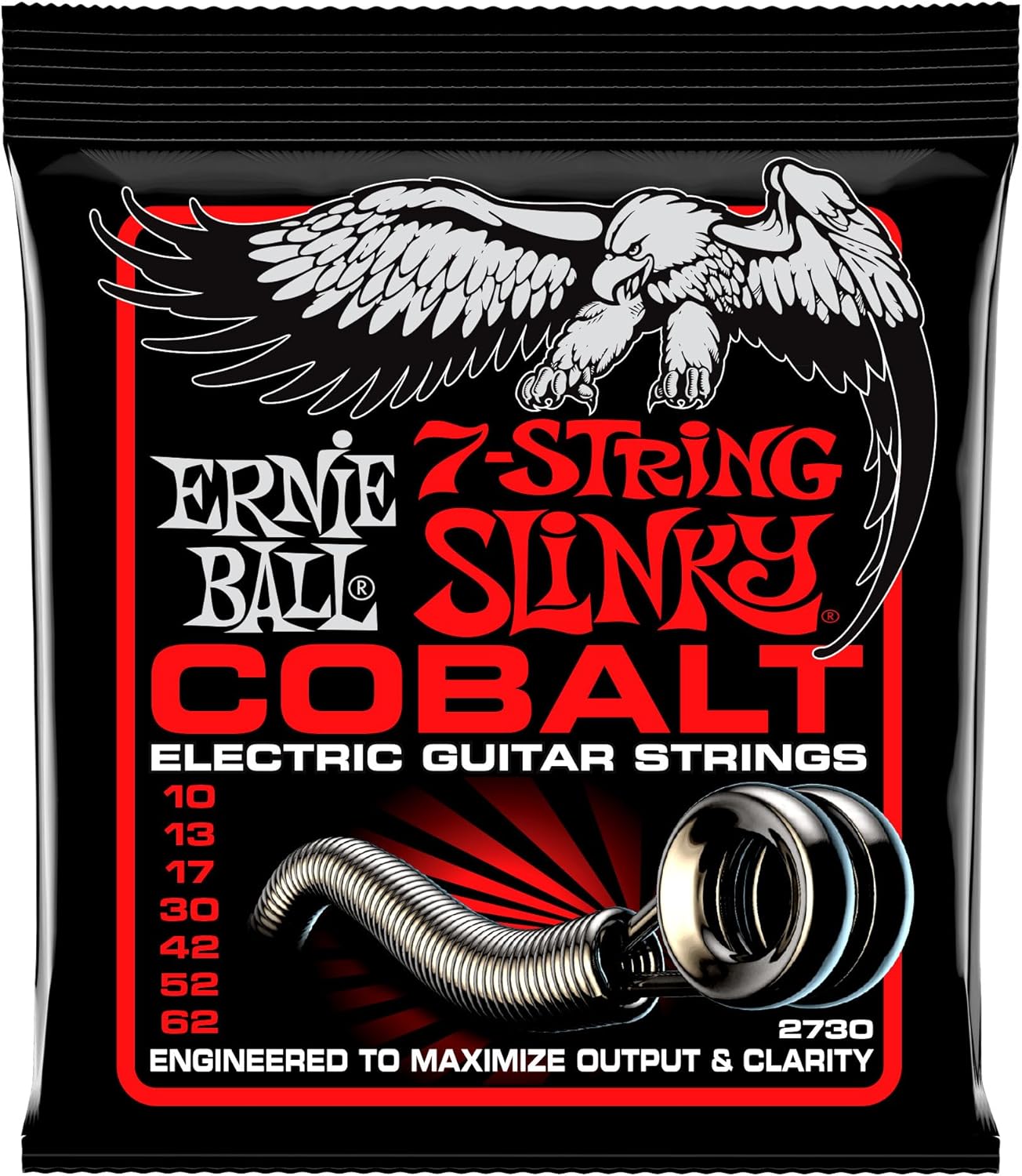 Ernie Ball 7-String Skinny Top Heavy Bottom Slinky Cobalt Electric Guitar Strings, 10-62 Gauge (P02730)