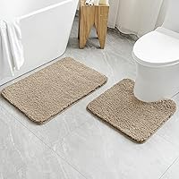 Vista 108 de MIULEE - Juego de 2 tapetes para baño, absorbentes, microfibra esponjosa y gruesa, con reverso antideslizante, lavable a máquina, para baño, ducha