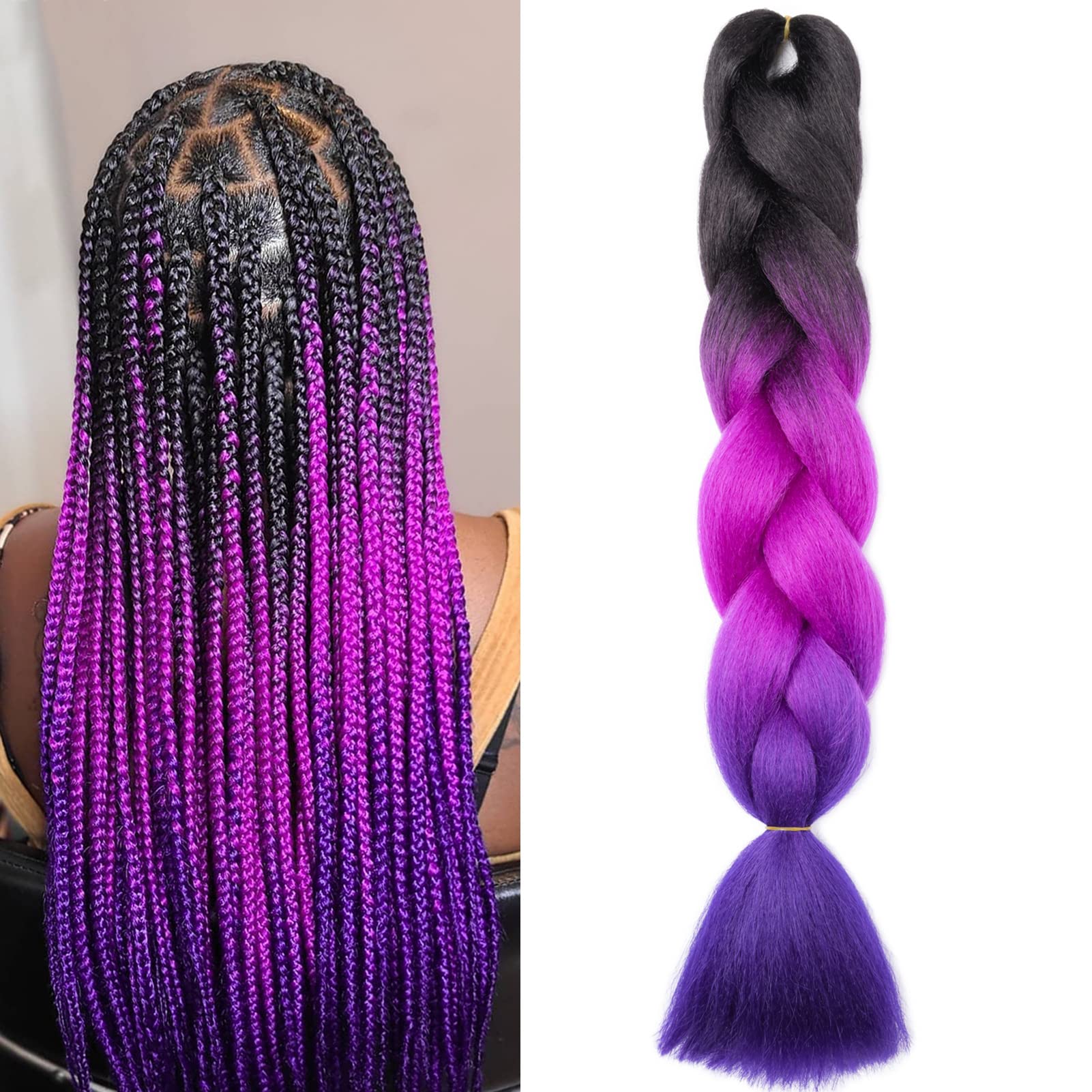 60cm Extensiones de Pelo Trenzas Africanas Castaño Oscuro Extensiones para Trenzas Africanas 1 pcs 100g Kanekalon Pelo para Trenzas Africanas Sintetico Extensiones de Trenzado Cabello Braiding — view 42