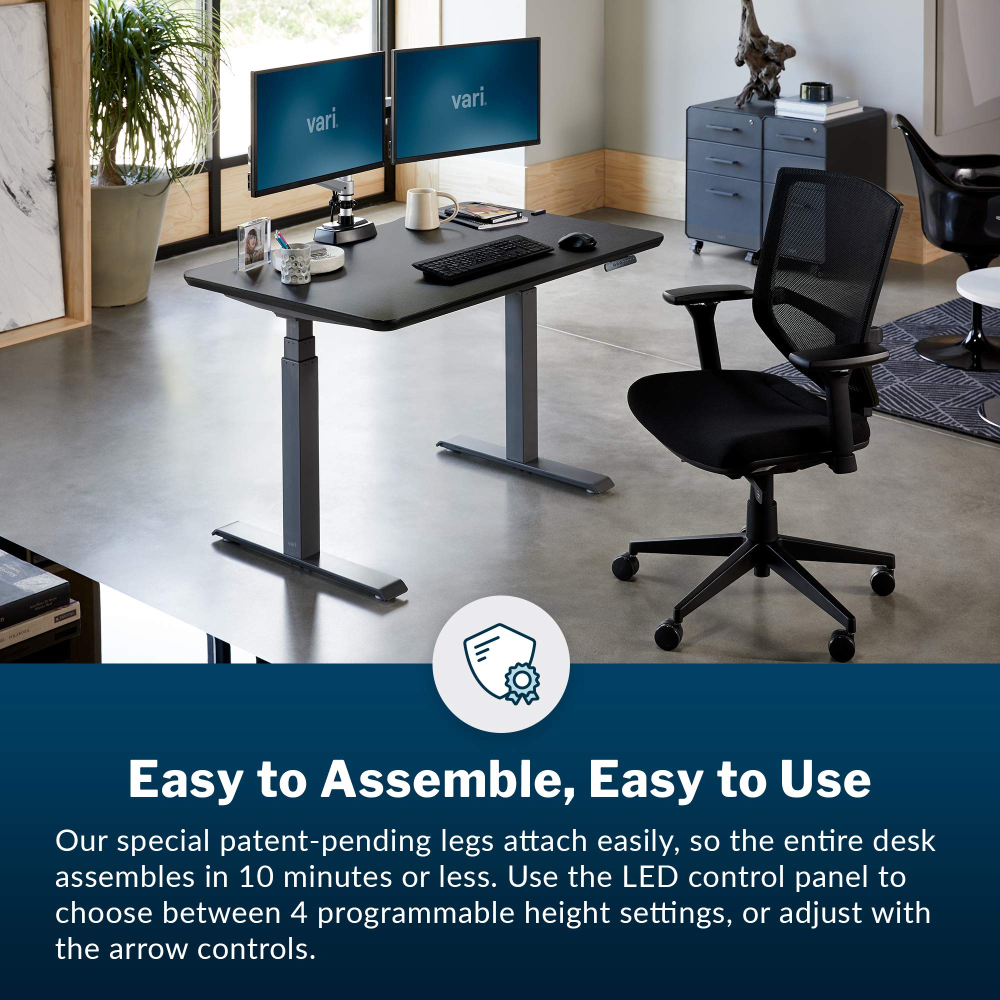 Vari Electric Standing Desk 48" x 30" Dual Motor Sit to Stand Desk