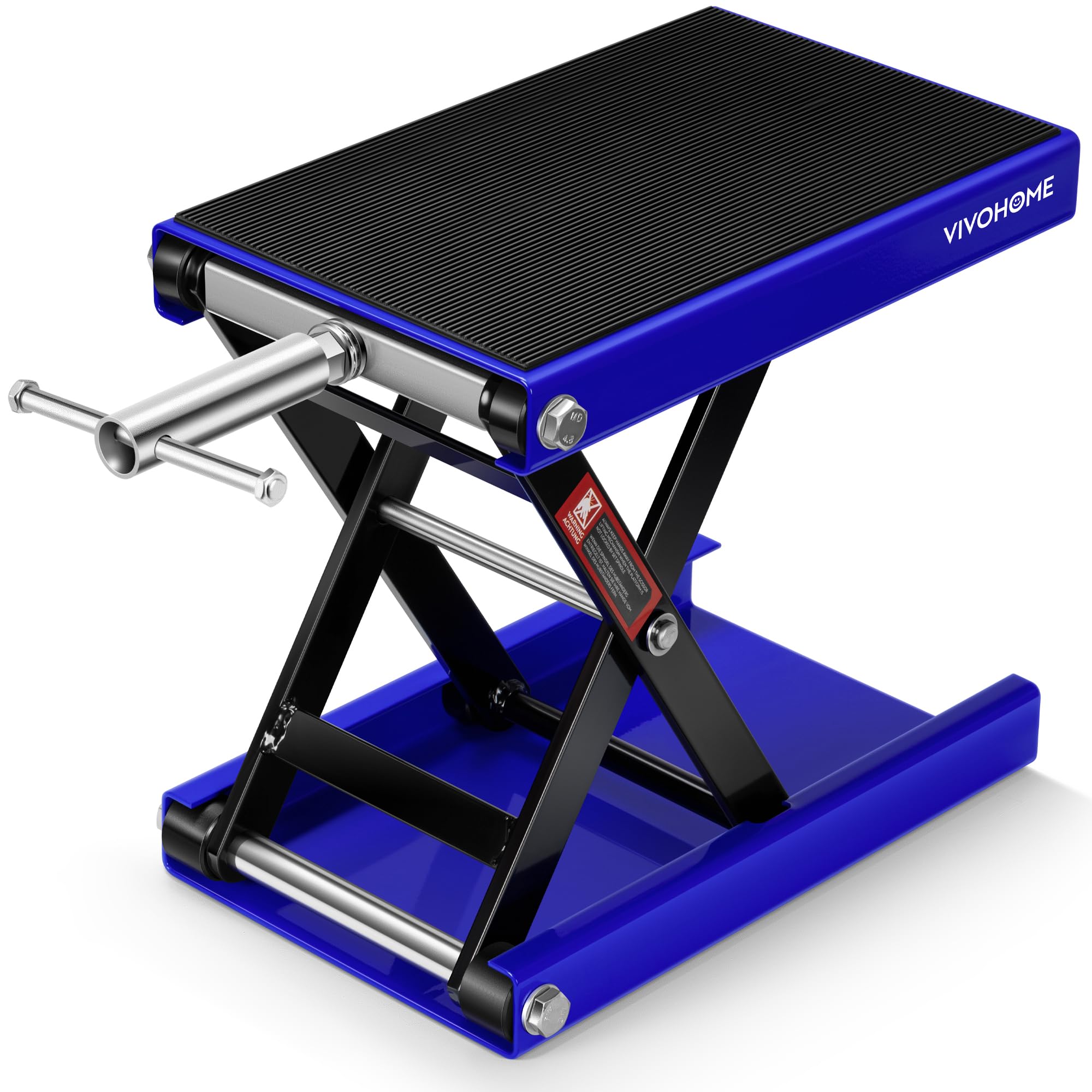 VIVOHOME Motorcycle Scissor Lift Jack Height Adjustable Heavy Duty Steel with Anti Slip Wide Deck Hoist Crank Center Stand 500KG Capacity for Motorcycles, ATVs, Dirt Bikes