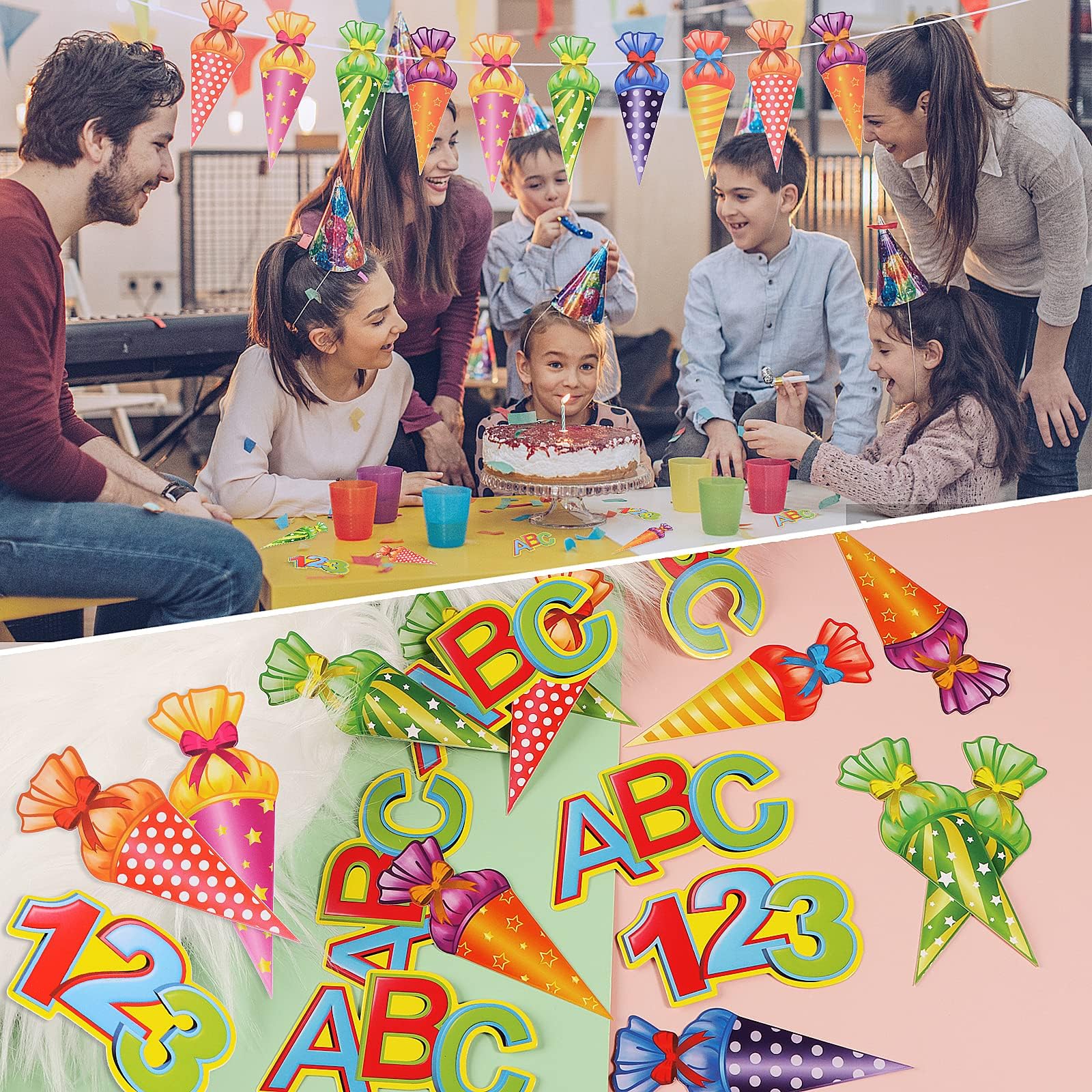 Einschulung Deko 2025 - 120 Teile Tischdeko Mit Schultüten & Sternen
