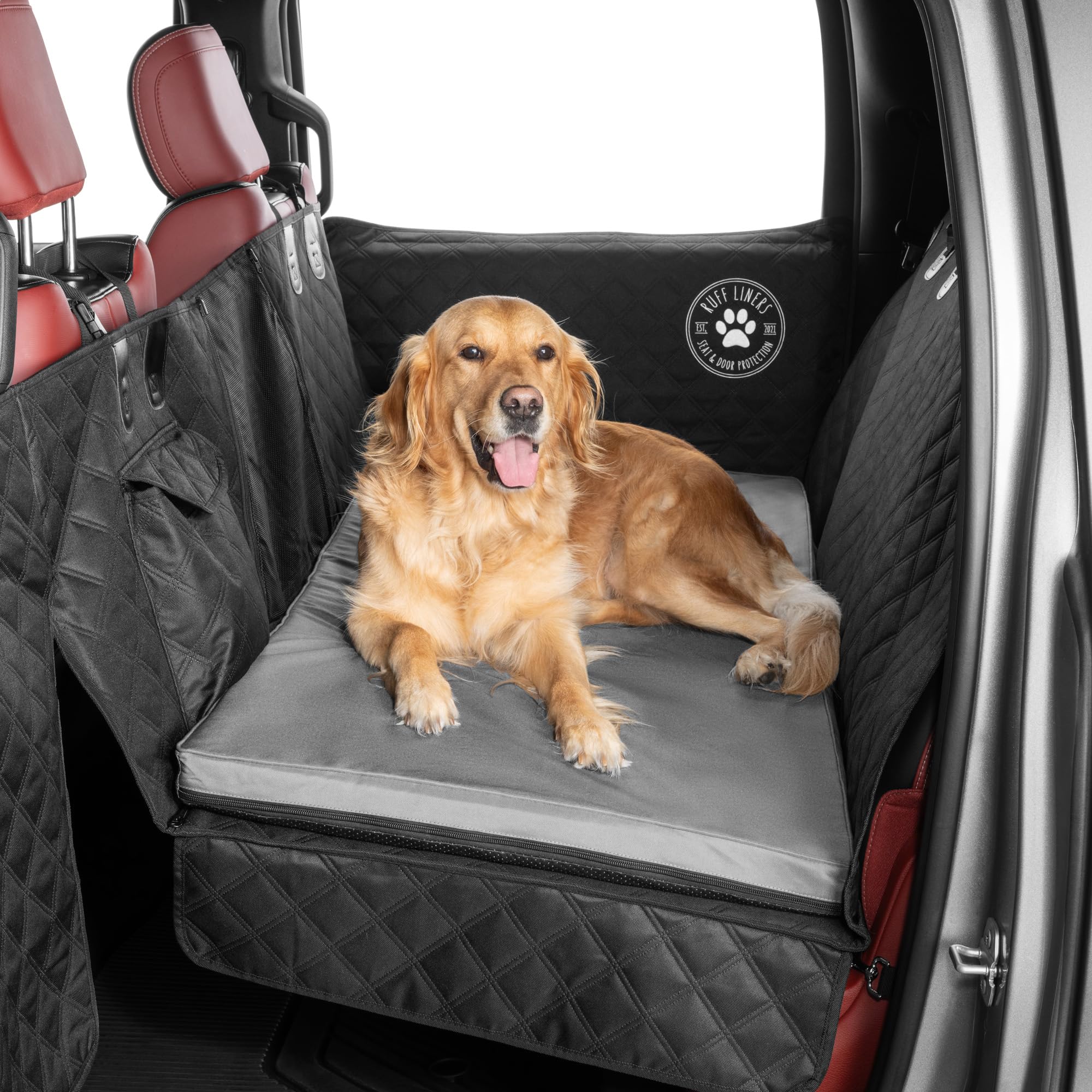 Ruff Liners XL Back Seat Dog Bed Cushion, Gray – As Seen on Shark Tank – for XL Seat Extenders/Floor Covers – Waterproof, Machine-Washable – Backseat