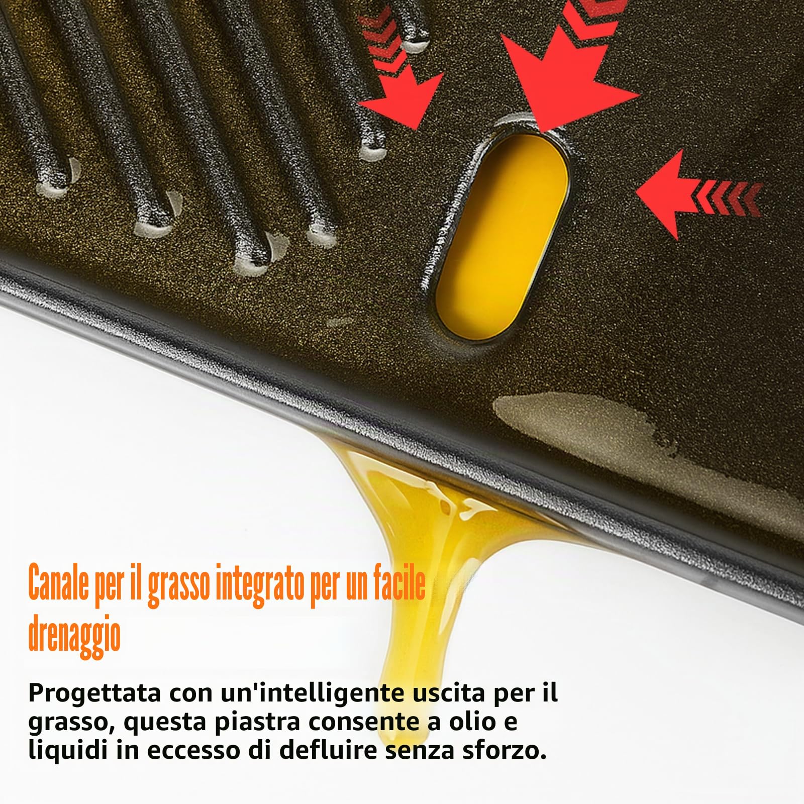 Denmay 13191 Bbq Piastra per 2 Fuochi Landmann EMAILLEE Triton, Piastra in Ghisa Piastra per Barbecue a Gas Uova Carne Frittura Piastra Barbecue