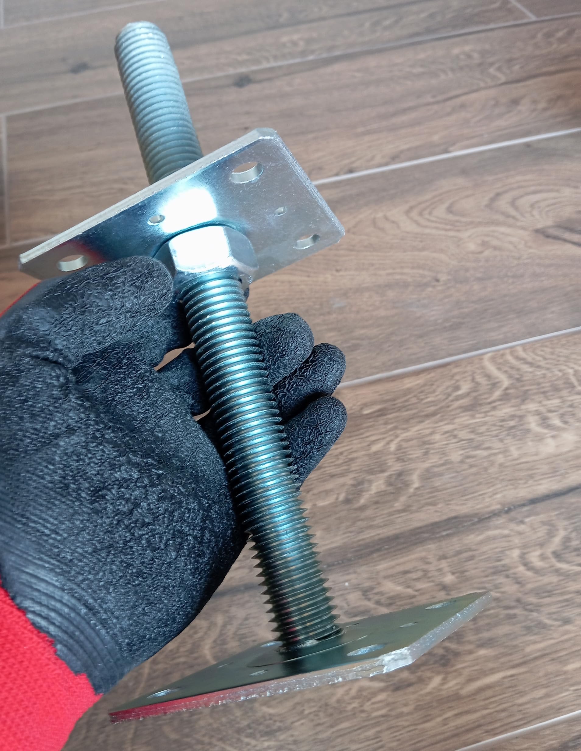HAFD Adjustable 4"Galvanised Elevated Post Base Support Size: 100 x 100mm (1), Silver - Image 4